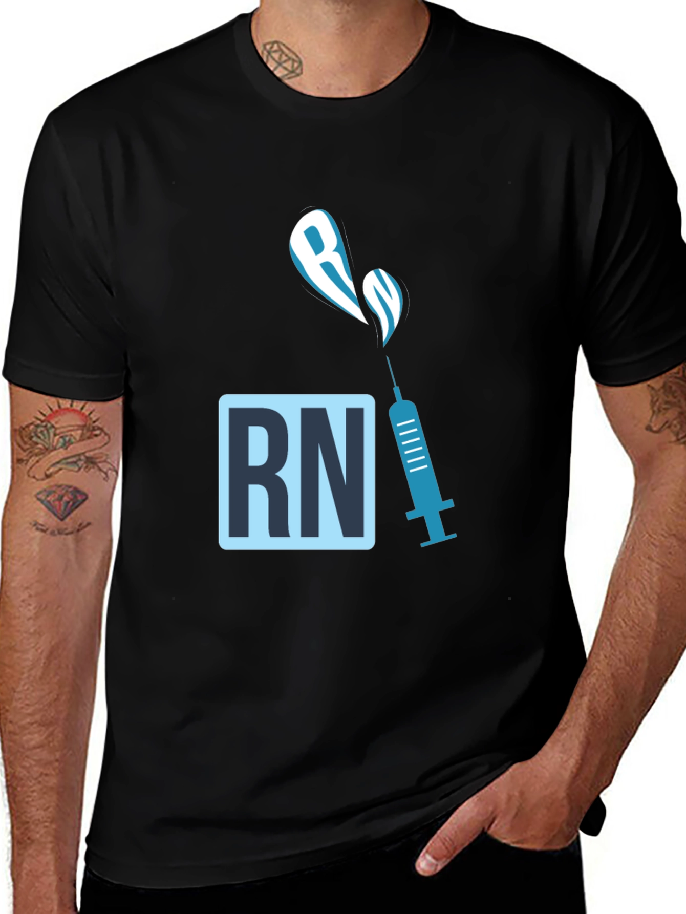 RN Syringe Graphic T-Shirt - Nursing Medical Tee