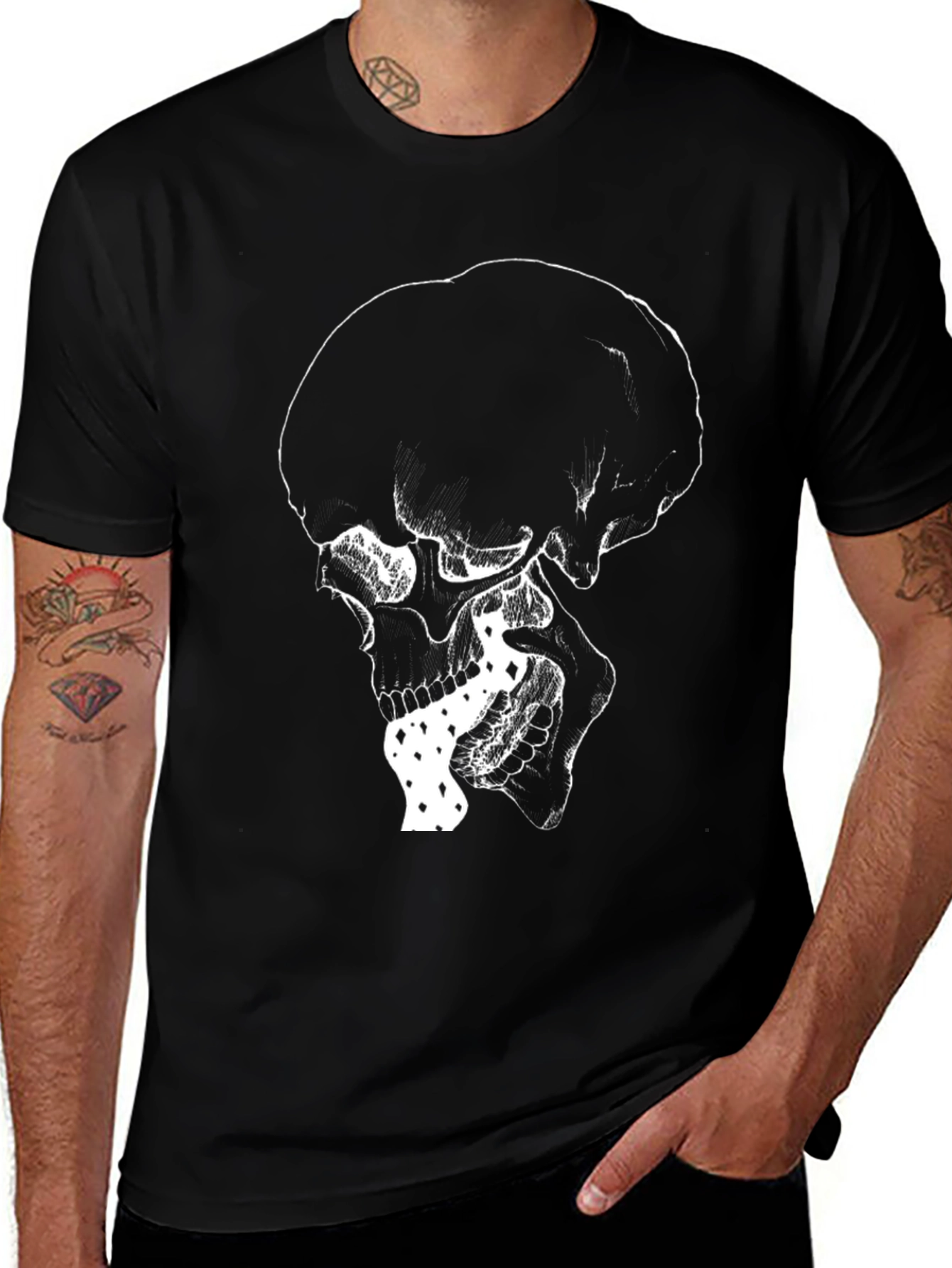Variant 3 of Skull Graphic Tee - Edgy Style Black T-Shirt
