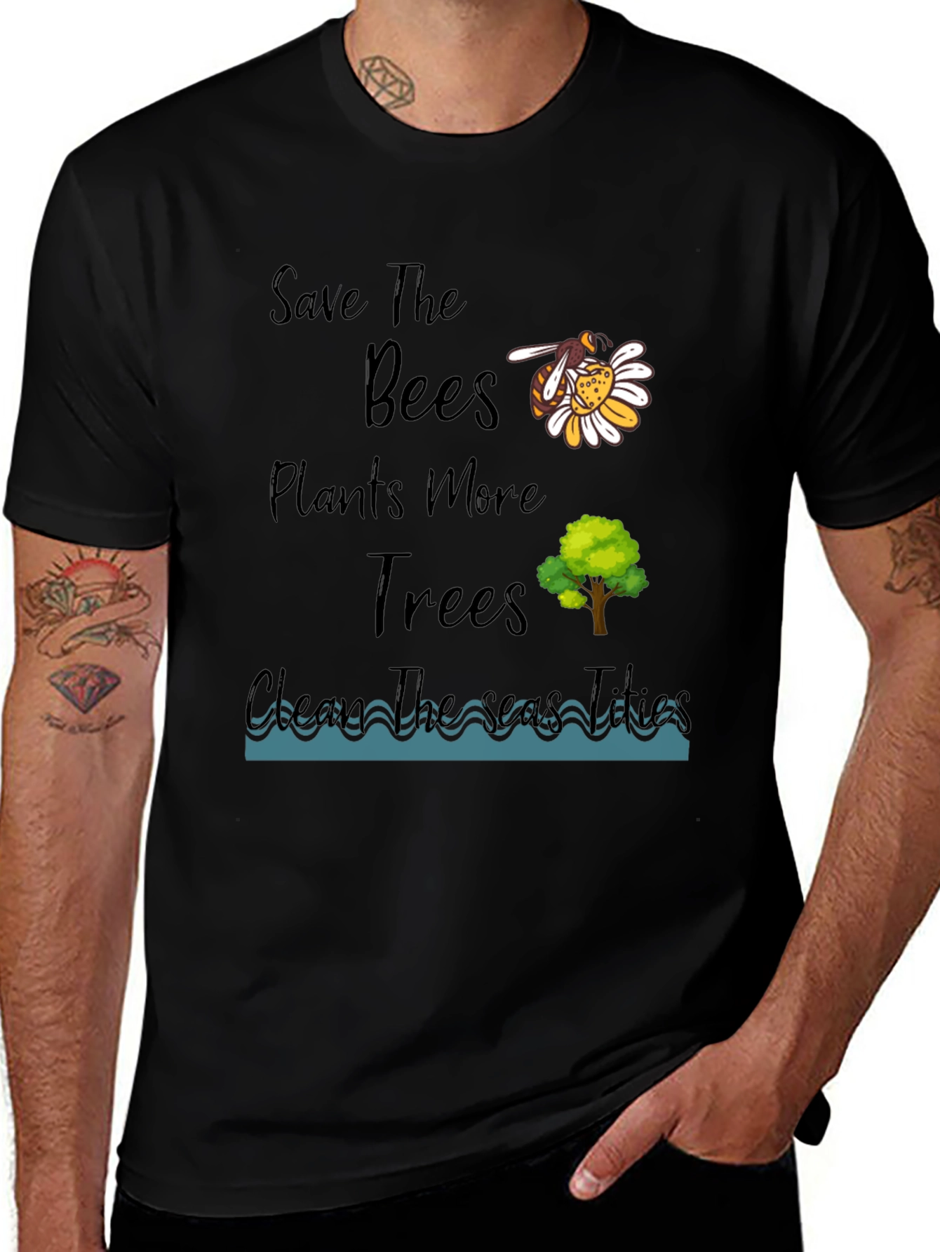 Variant 8 of Eco-Friendly Graphic Tee - Save the Bees