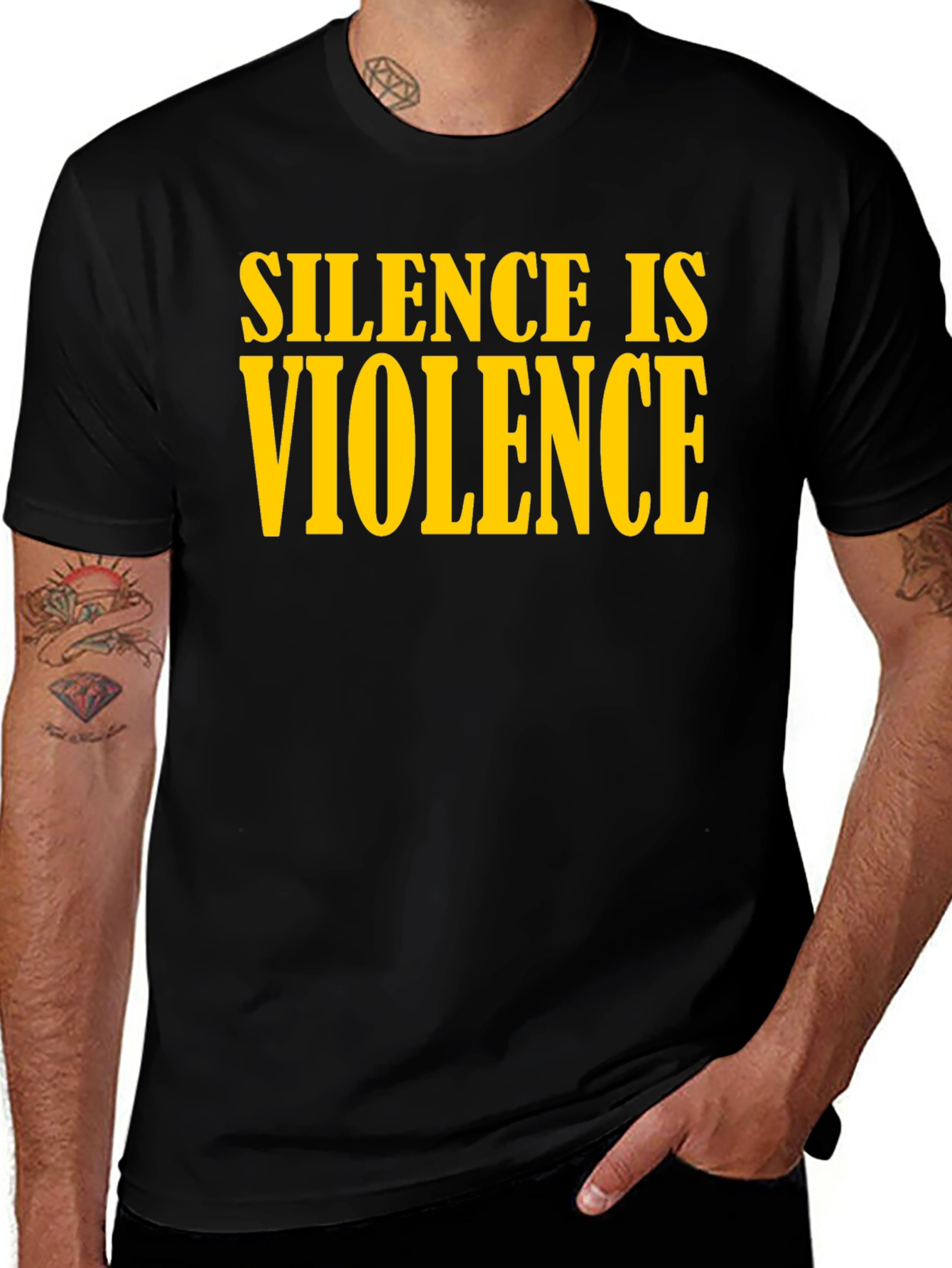 Variant 28 of Silence is Violence Graphic Tee - Black