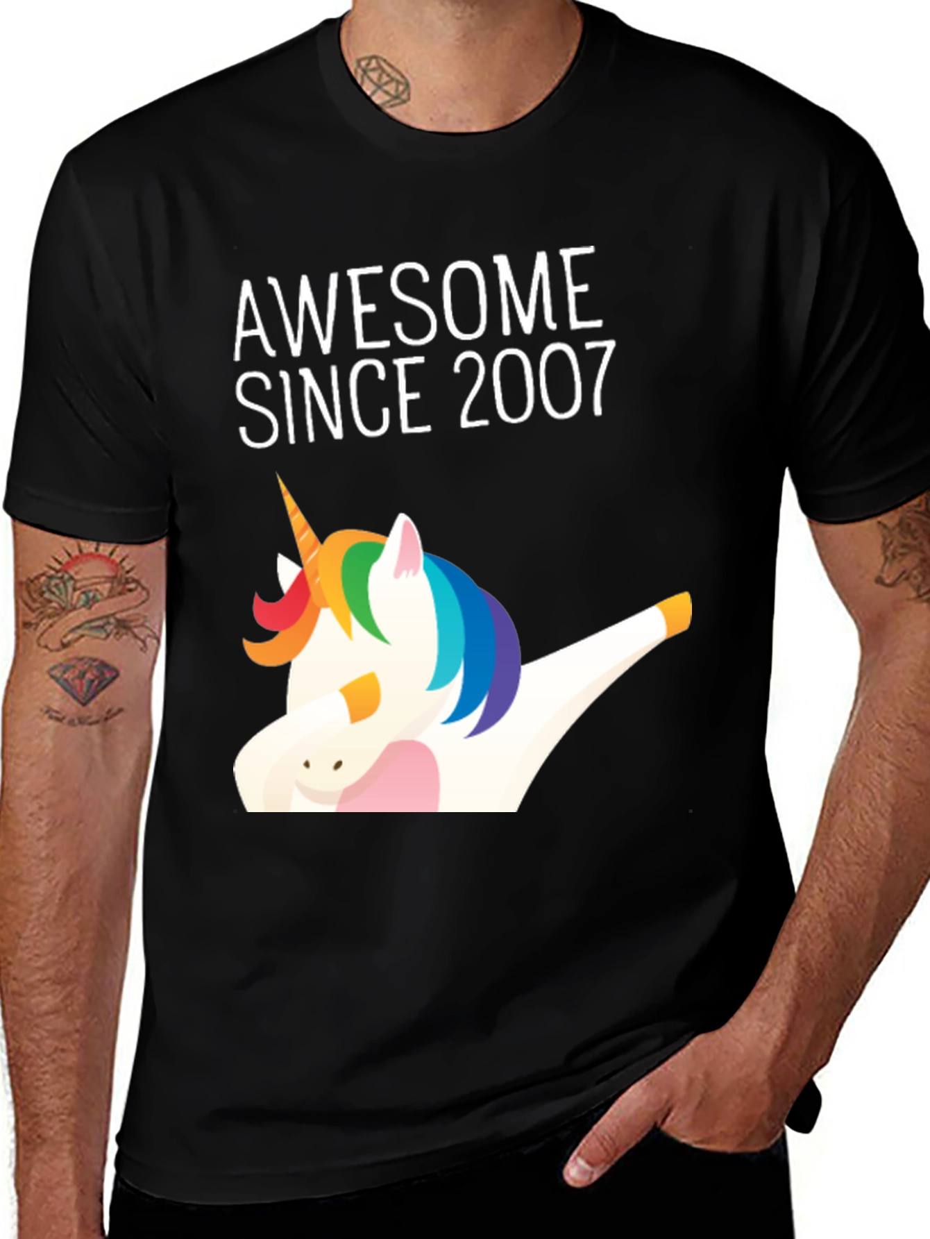Variant 18 of Awesome Since 2007 Unicorn Dabbing T-Shirt