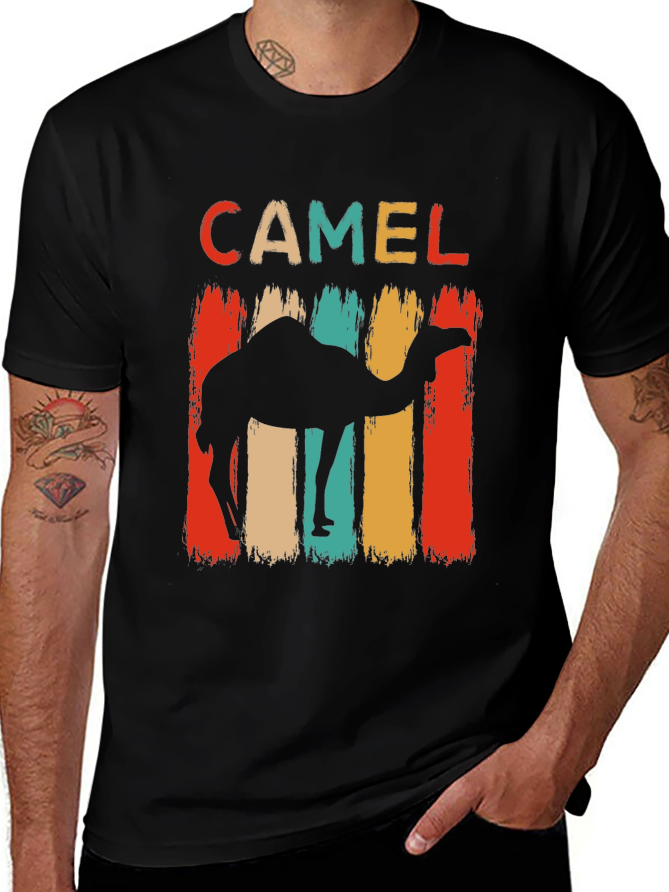 Variant 15 of Retro Camel Graphic T-Shirt - Desert Vibes