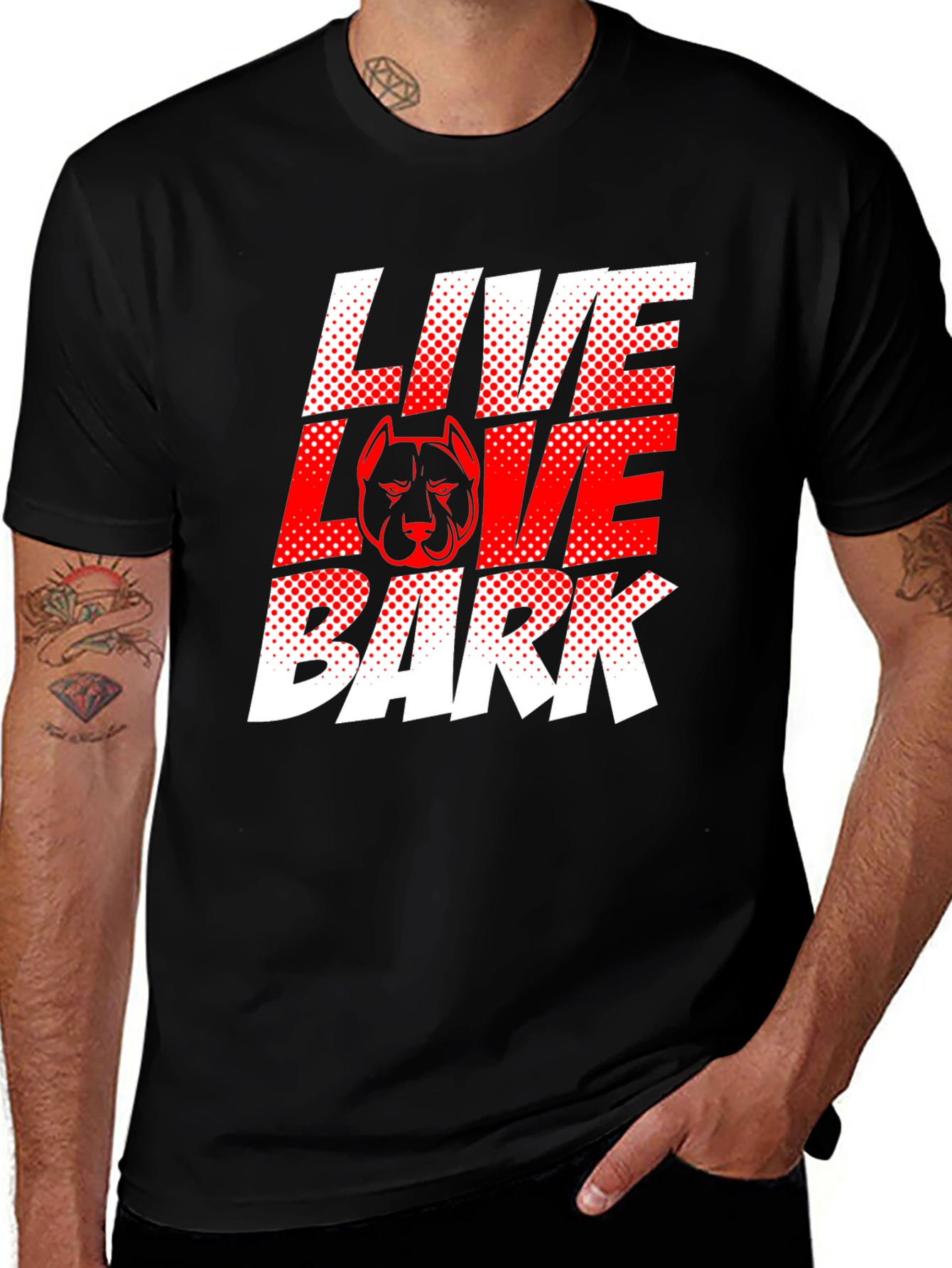 Variant 23 of Live Love Bark Pitbull T-Shirt