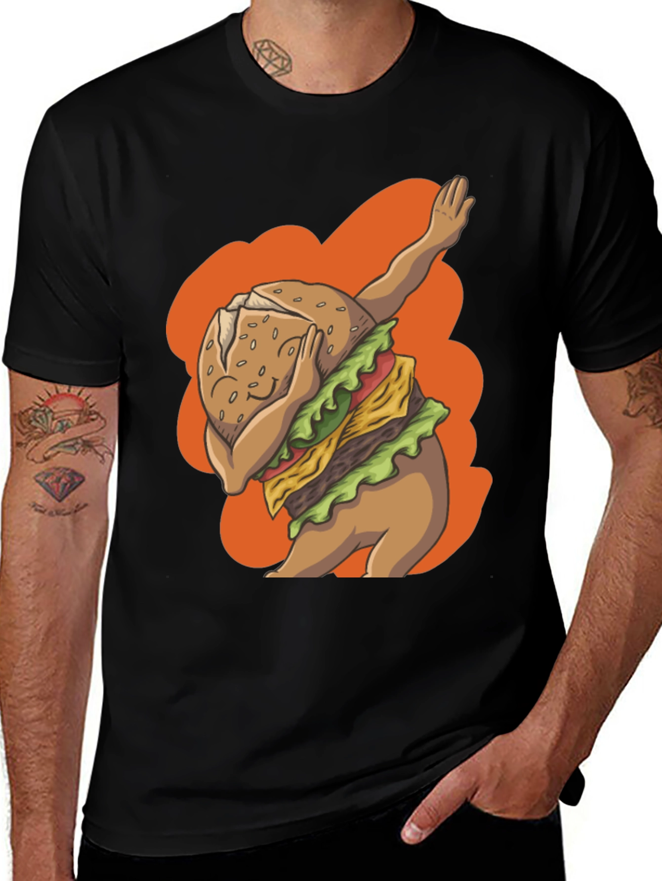 Variant 24 of Dabbing Burger Graphic Tee - Trendy Casual Wear