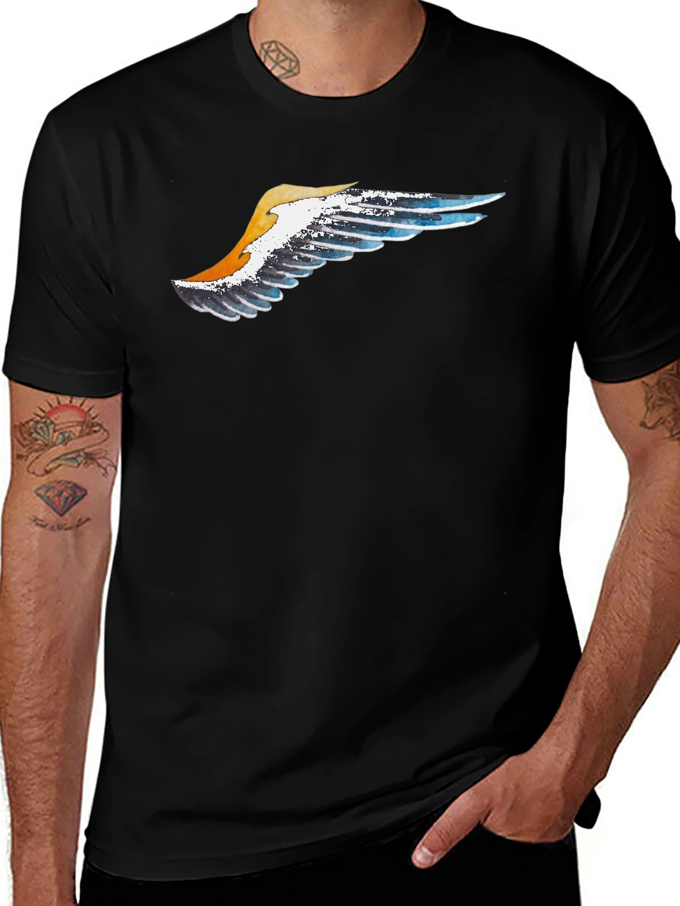 Variant 20 of Wing Graphic Black T-Shirt