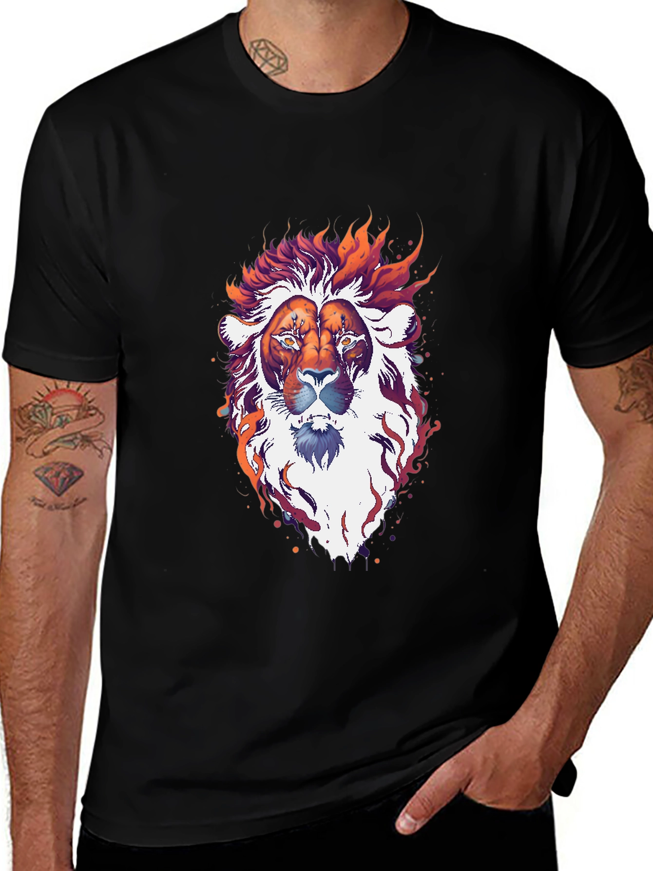 Variant 2 of Lion Graphic Tee - Vivid Design