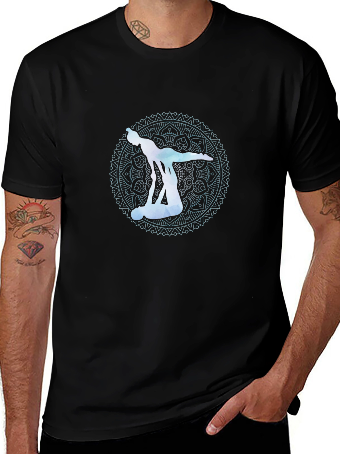 Black Yoga Acrobatic T-Shirt main image