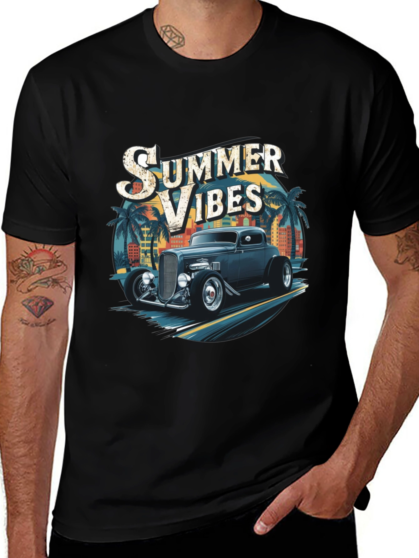 Variant 12 of Summer Vibes Hot Rod T-Shirt