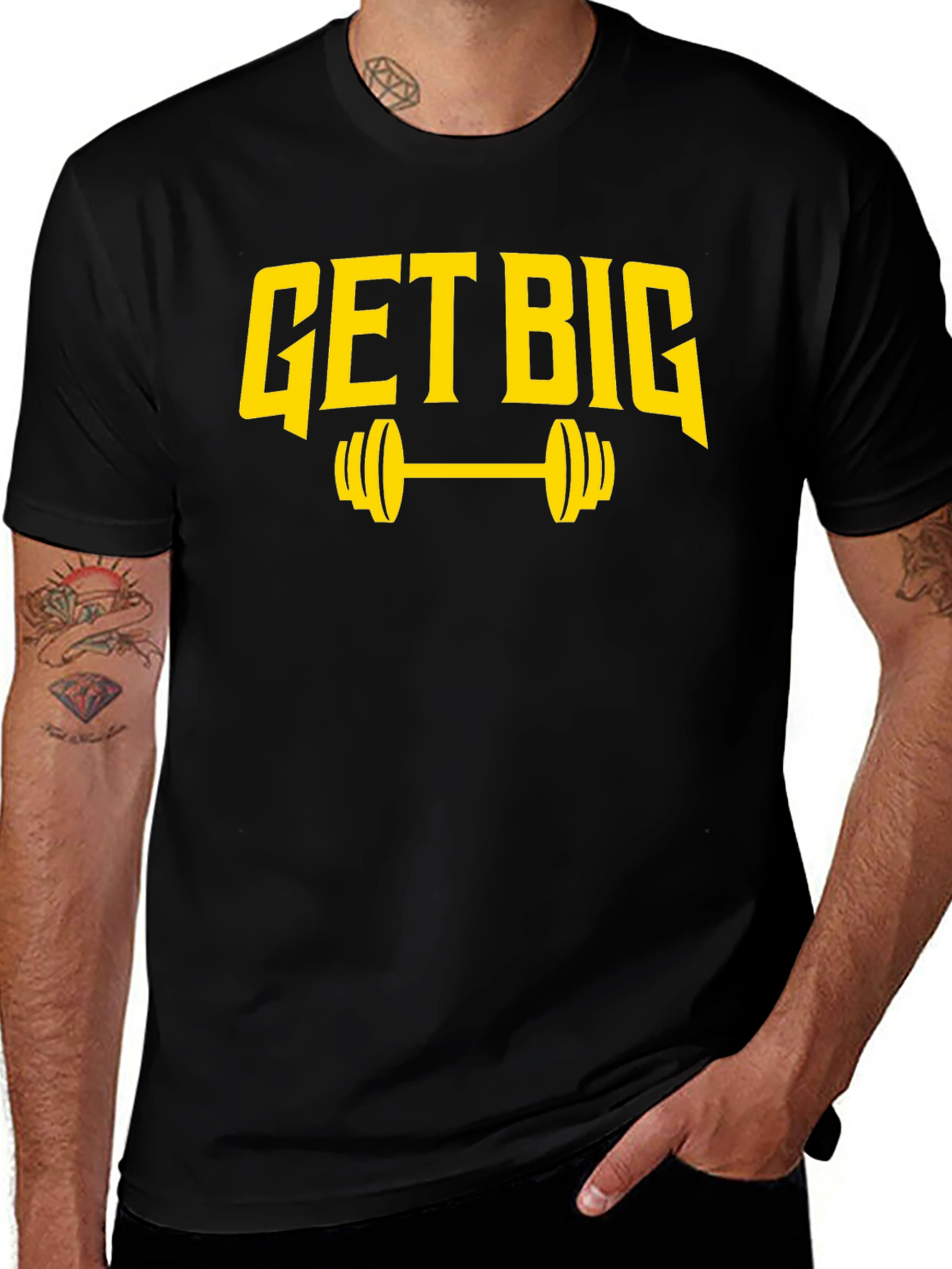 Variant 23 of Get Big Weightlifting T-Shirt Gym Motivation