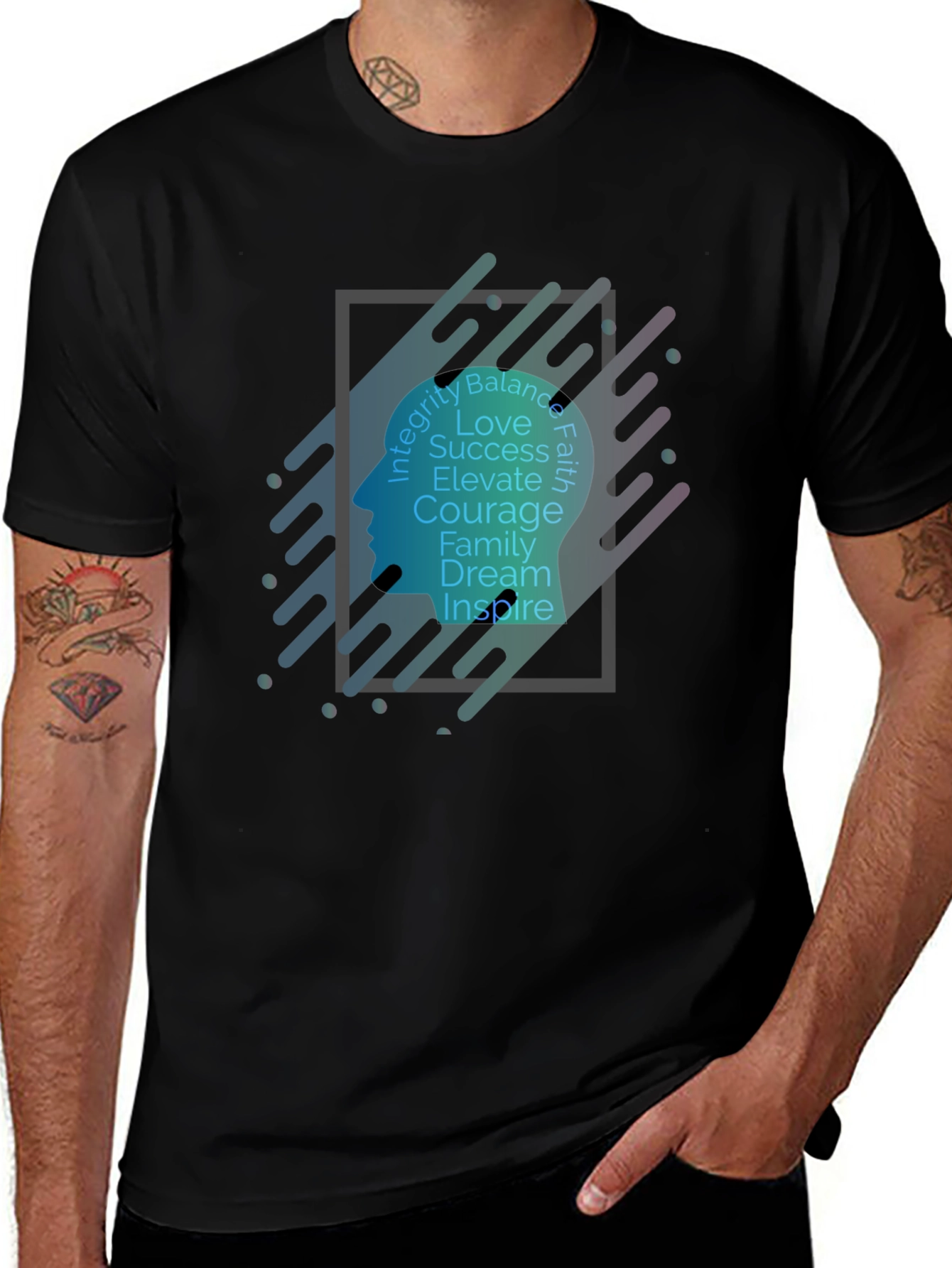 Variant 20 of Inspirational Mindset Graphic T-Shirt - Black