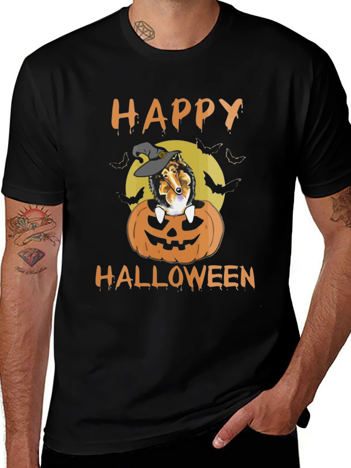 Variant 20 of Halloween Dog Witch T-Shirt - Happy Halloween!