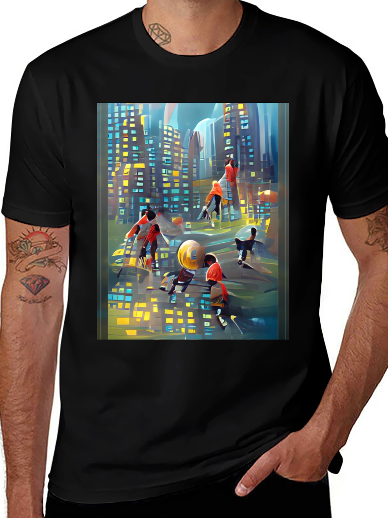 Variant 29 of Abstract Cityscape Graphic Tee
