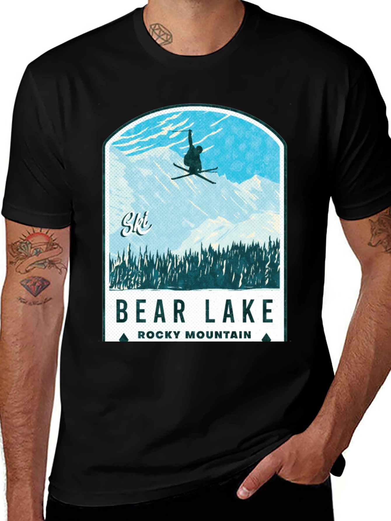 Variant 24 of Bear Lake Ski Rocky Mountain Graphic Tee