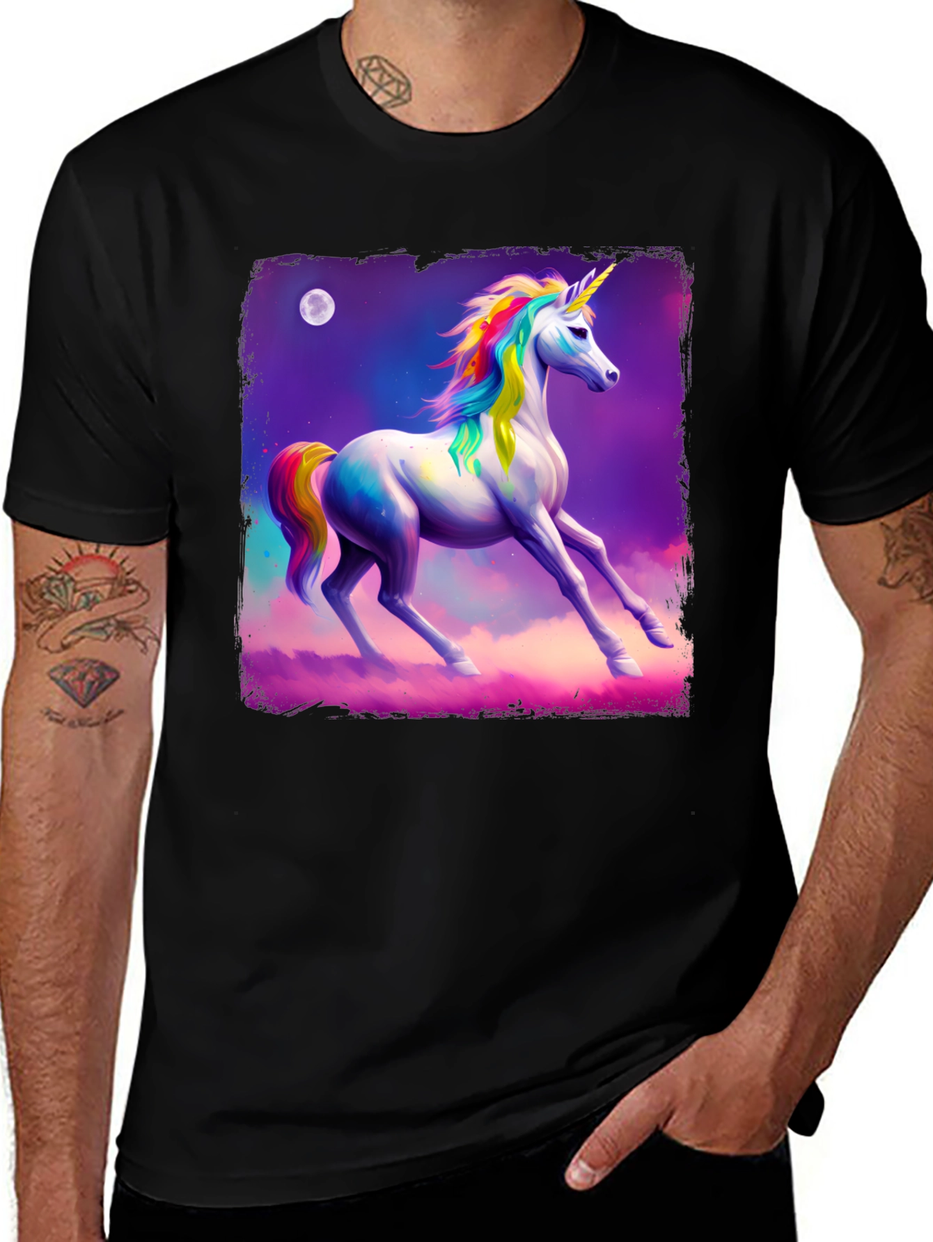 Variant 17 of Unicorn Graphic Tee - Magical Rainbow Design