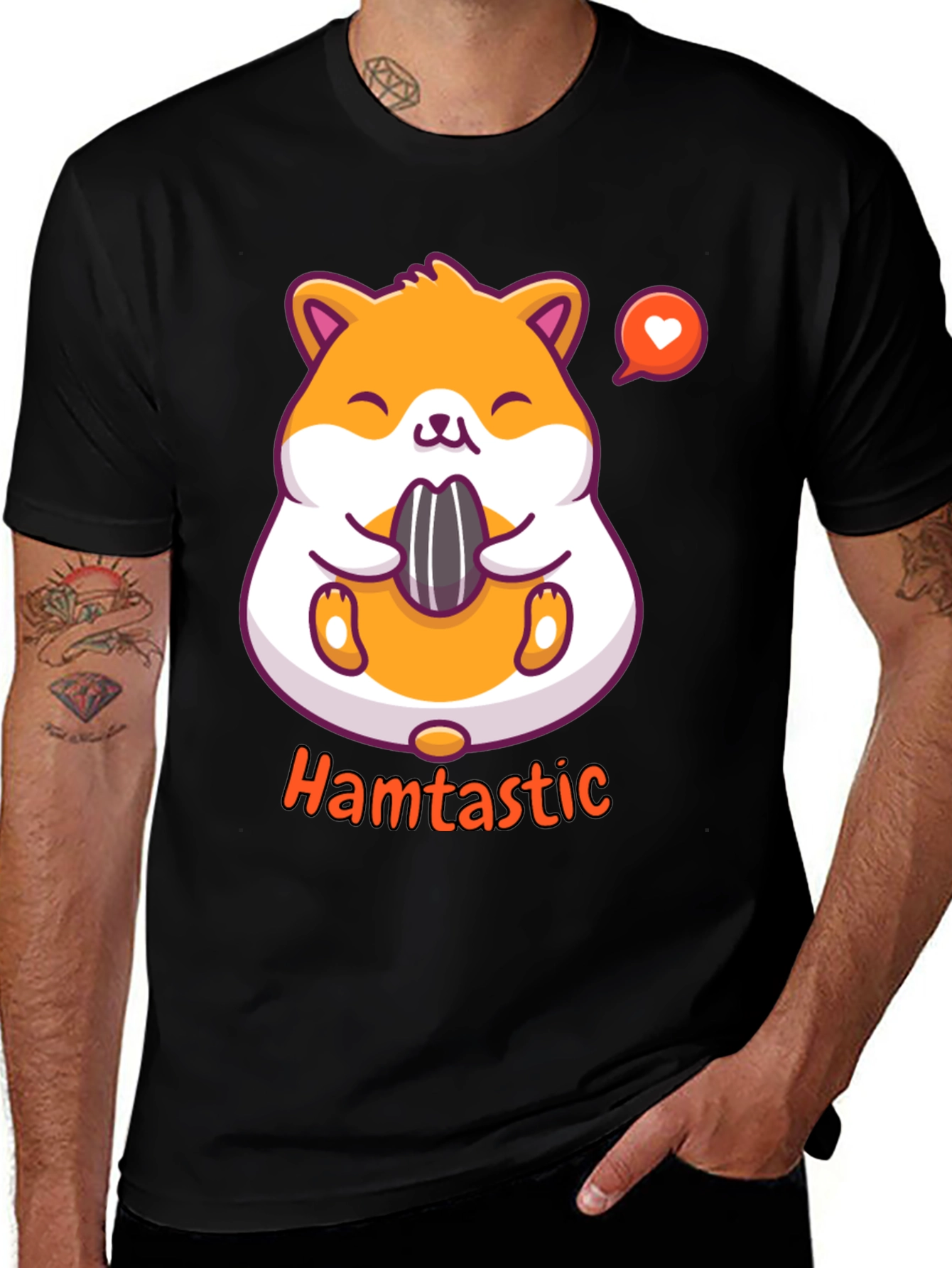 Variant 13 of Hamstastic Cartoon T-Shirt: Cute Hamster Design