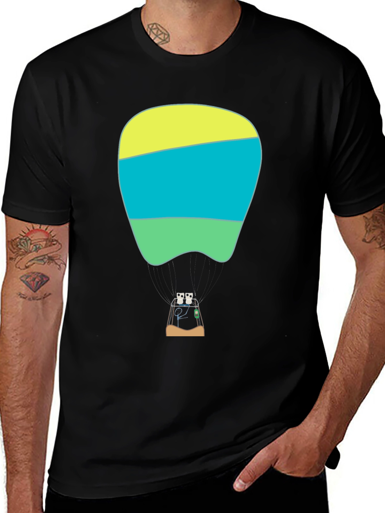 Variant 21 of Funny Hot Air Balloon Graphic T-Shirt