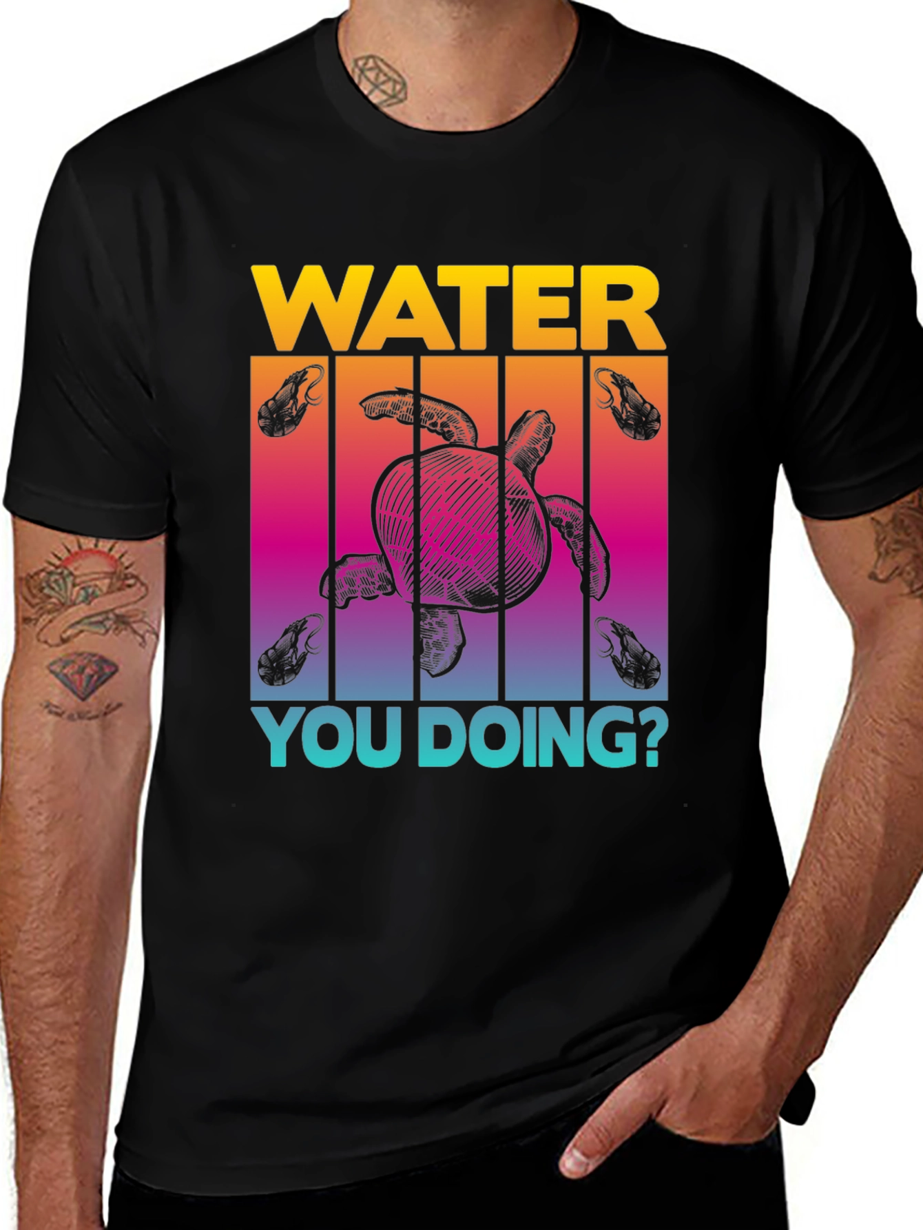 Variant 25 of Water You Doing? Turtle Graphic Tee