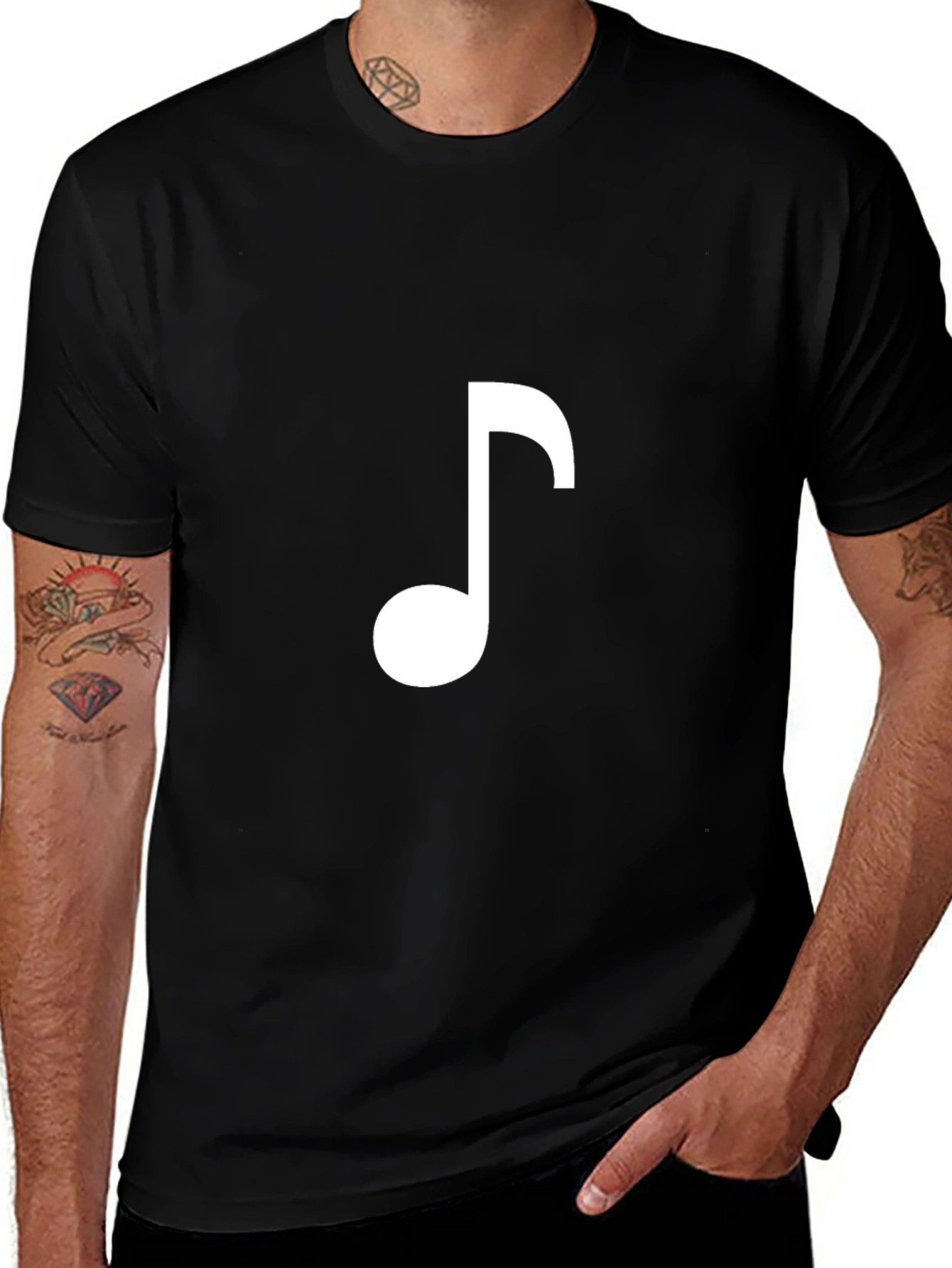 Variant 3 of Music Note Black T-Shirt