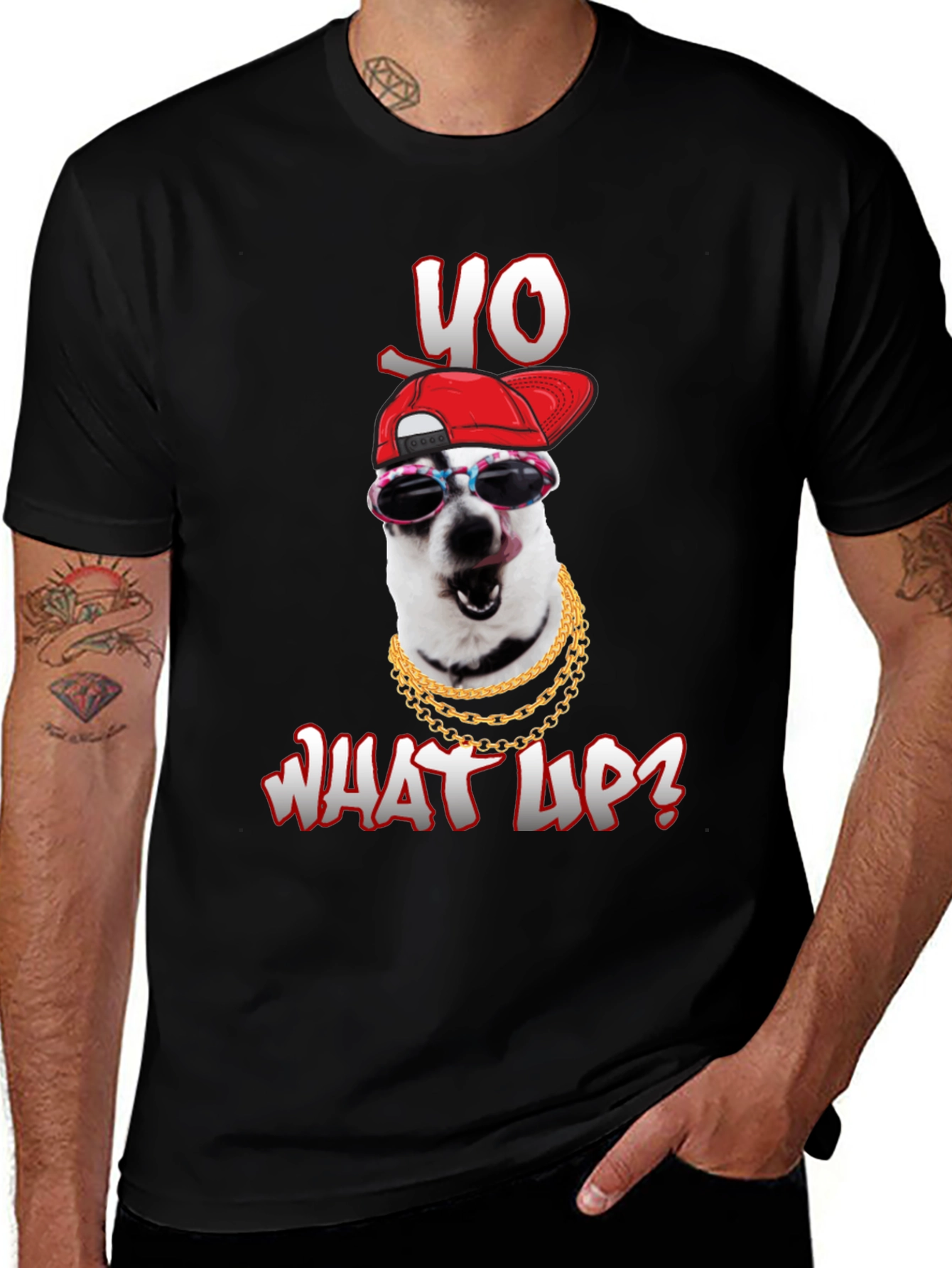 Variant 18 of Cool Dog Graphic Tee - Yo What Up?