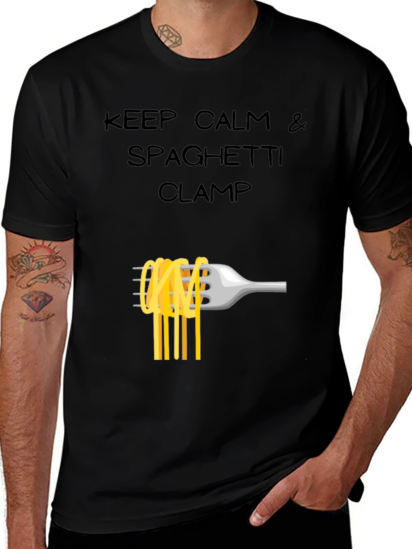 Variant 11 of Keep Calm Spaghetti Clamp T-Shirt - Funny Foodie Tee