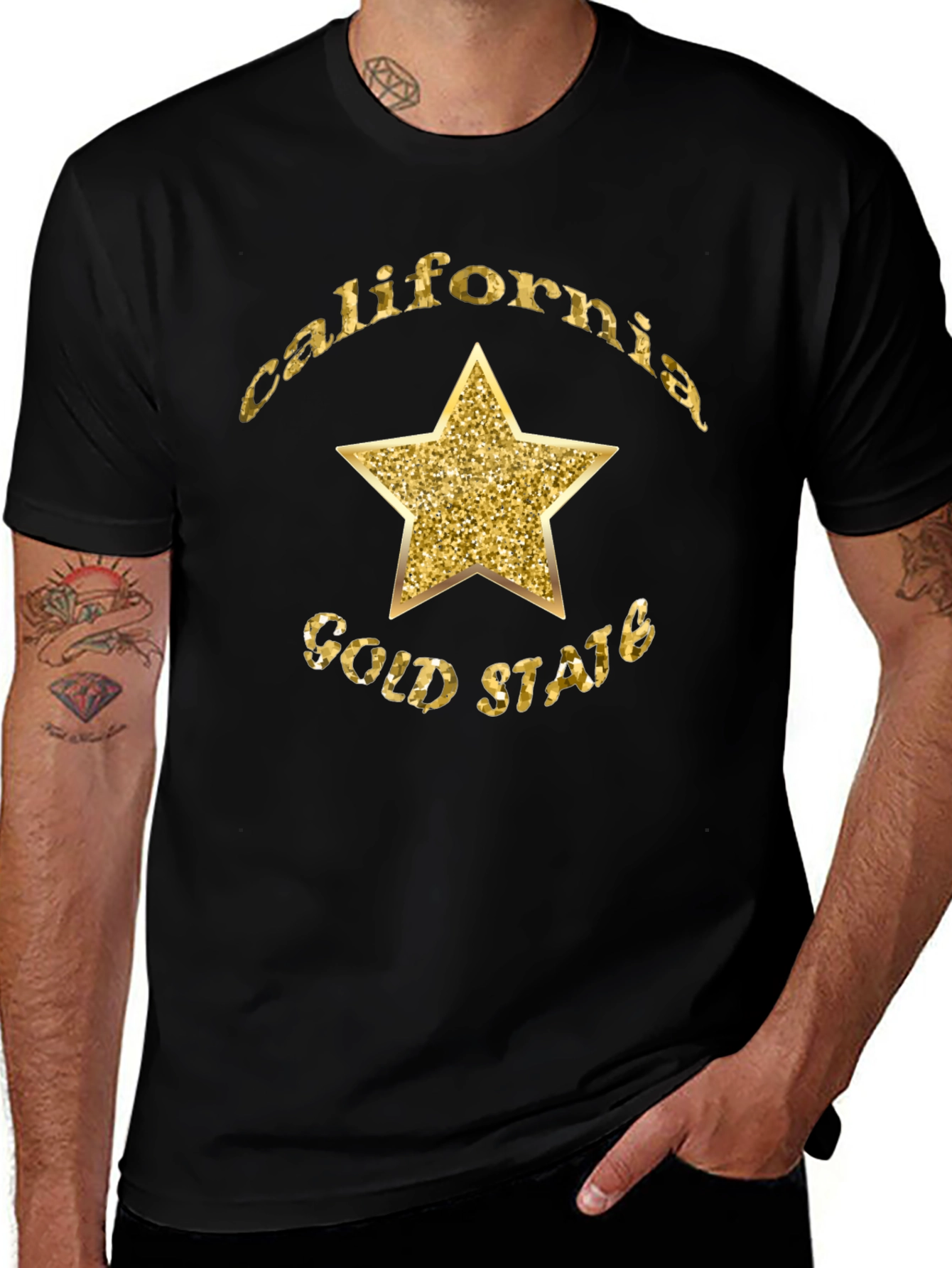 California Gold State Star Graphic T-Shirt
