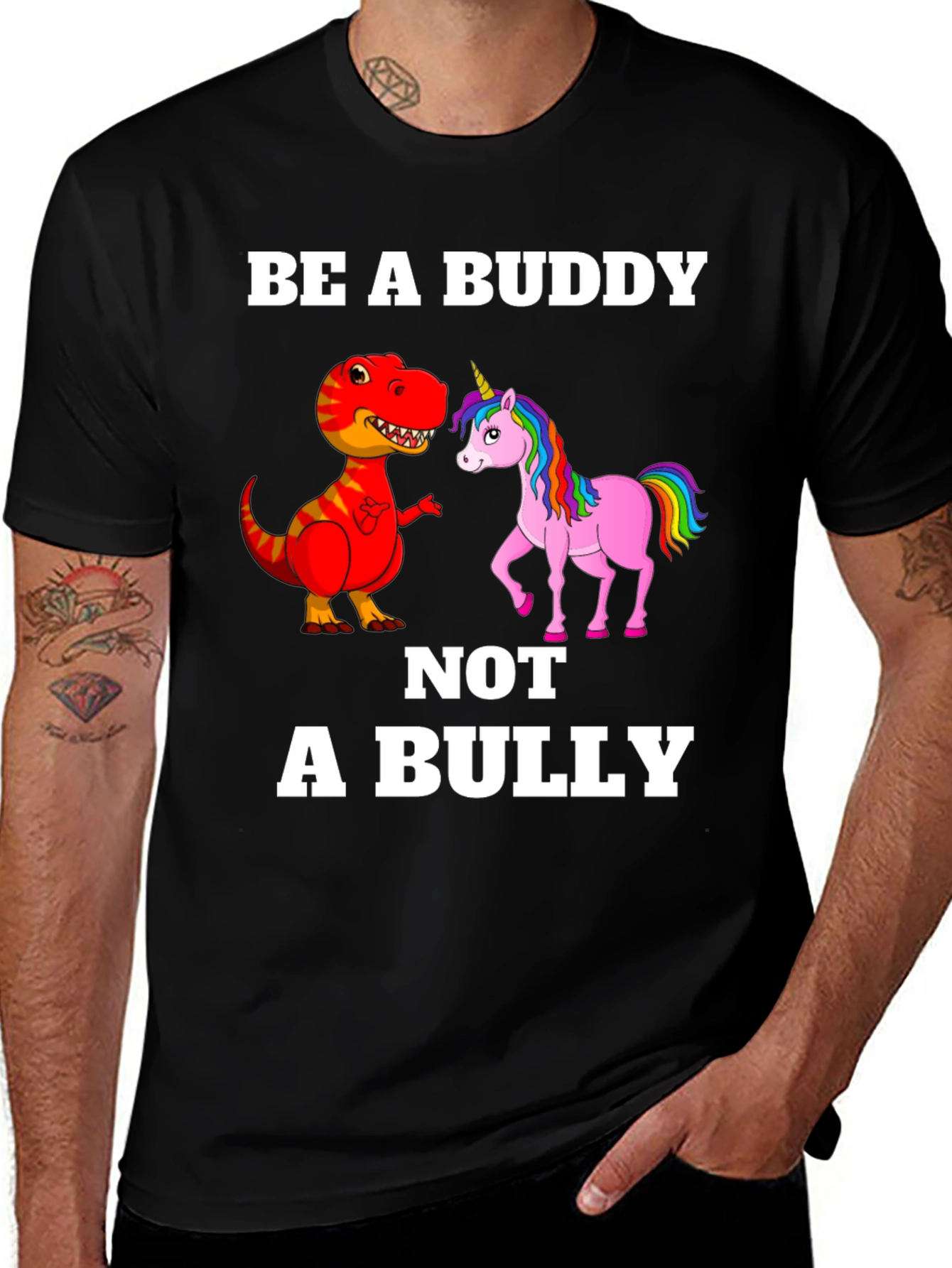 Variant 20 of Be a Buddy T-Shirt, Dinosaur Unicorn Tee