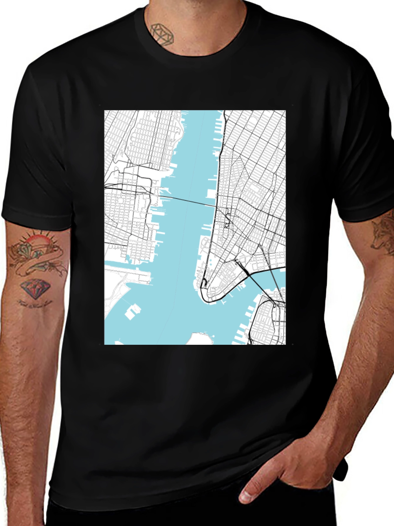 Variant 17 of NYC Map Graphic T-Shirt