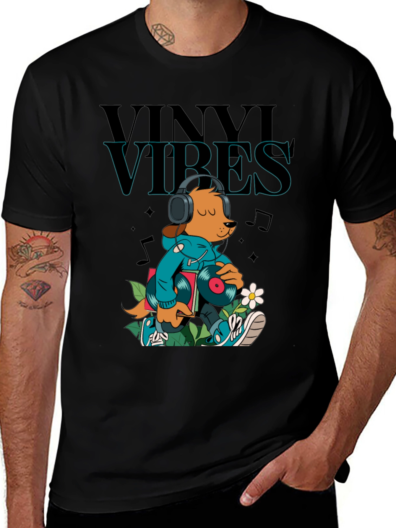 Variant 27 of Vinyl Vibes Graphic Tee - Music Lover T-Shirt