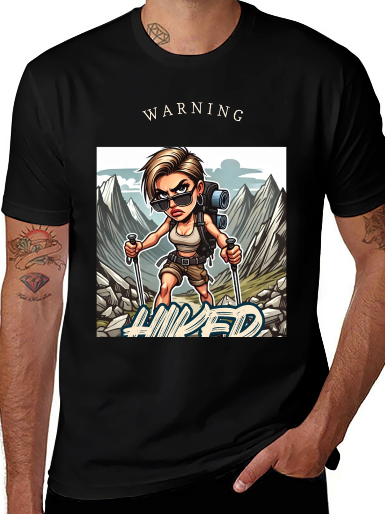 Variant 27 of Warning: Hiked T-Shirt - Adventure Ready