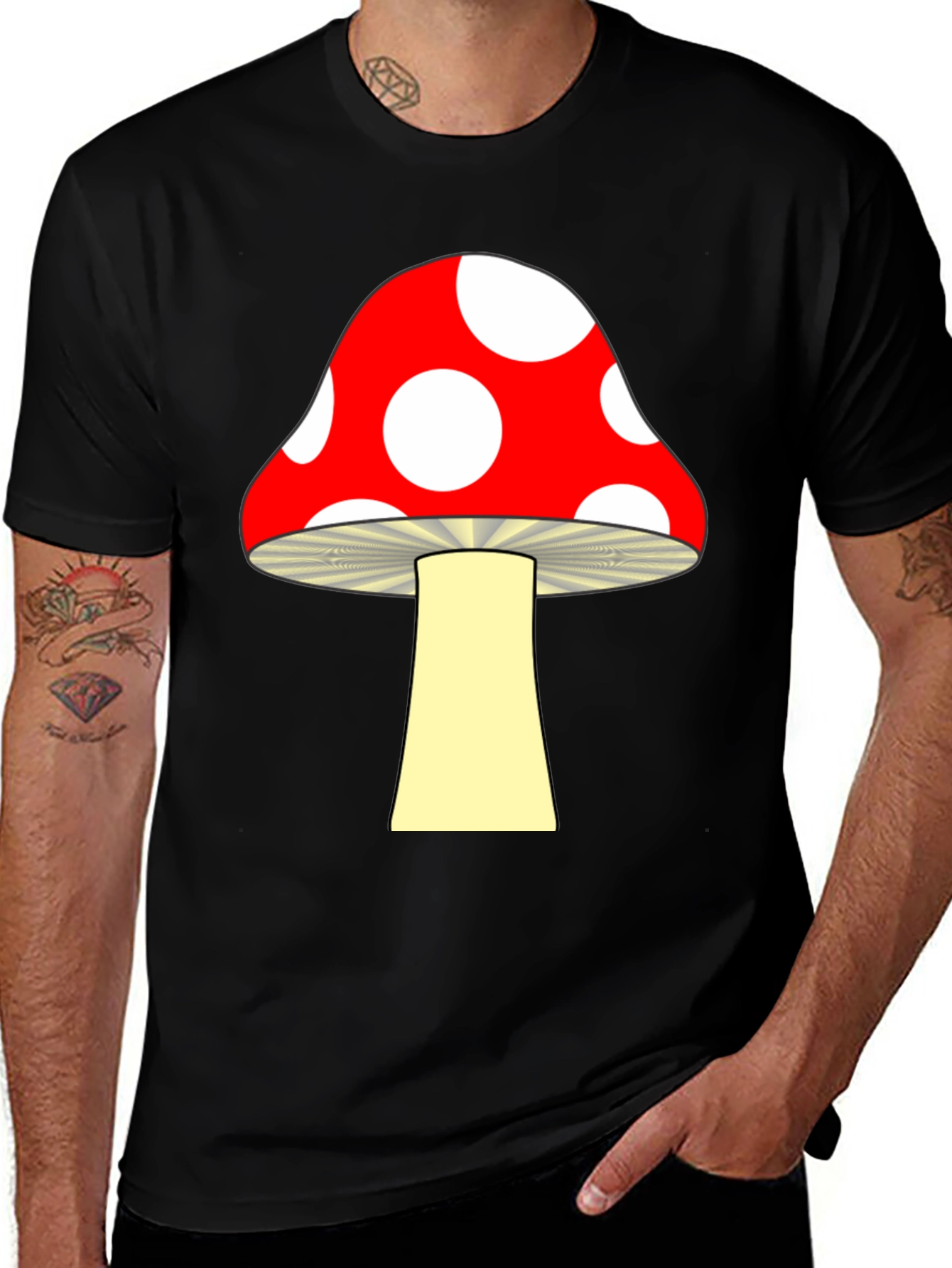 Variant 30 of Mushroom Graphic Tee - Red Toadstool Design