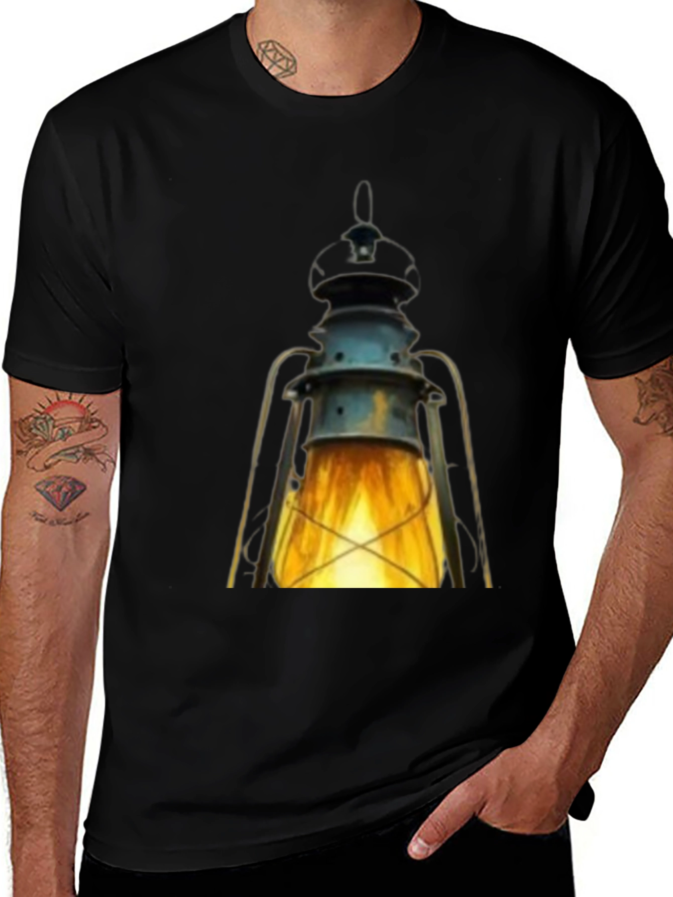 Variant 28 of Vintage Lantern Graphic Tee - Classic Style
