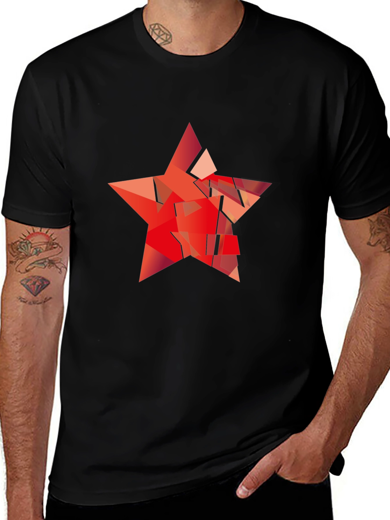 Variant 11 of Abstract Star Graphic Tee - Modern Art T-Shirt