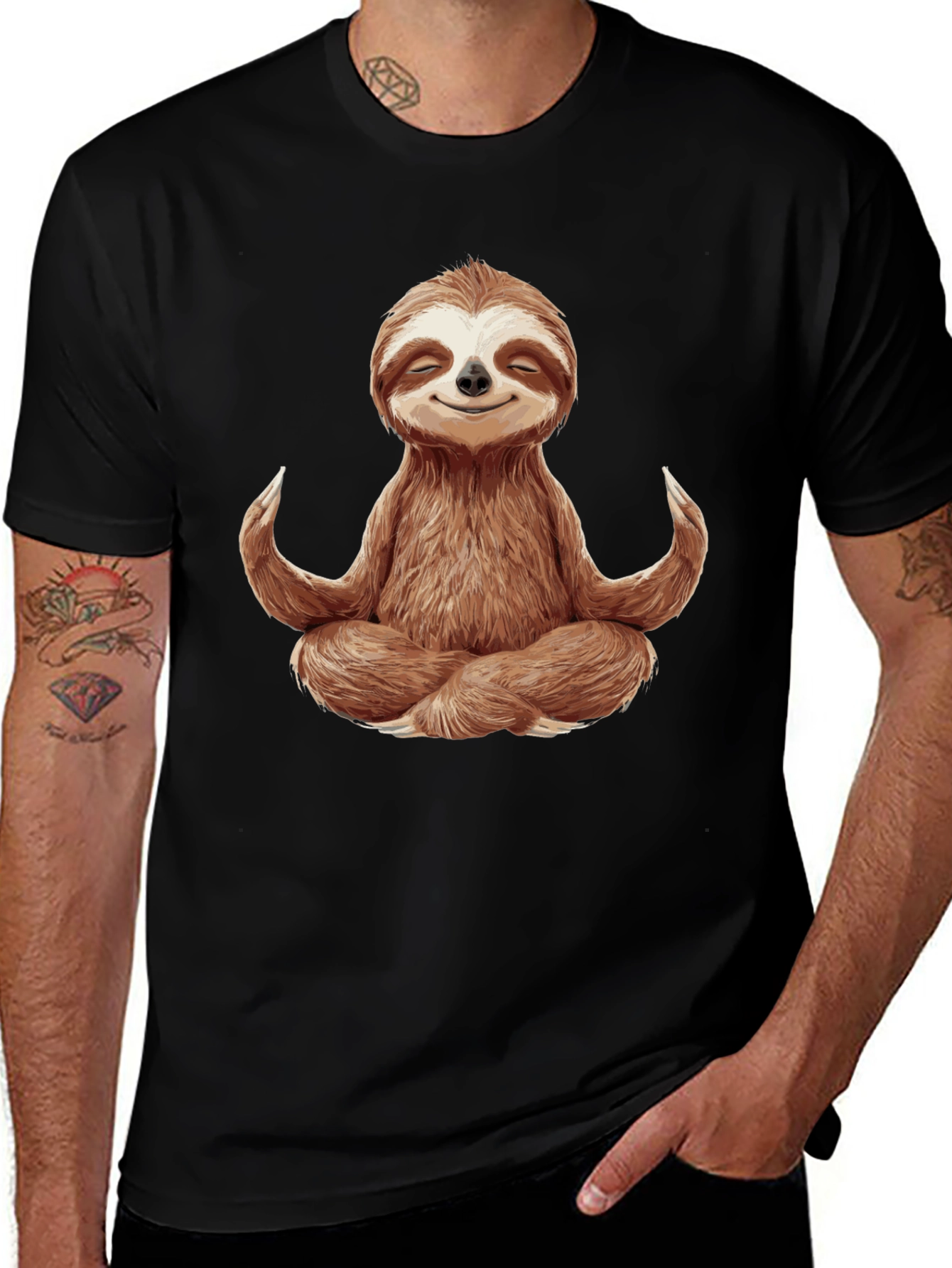 Variant 16 of Meditating Sloth Graphic Tee - Zen Mode Activated