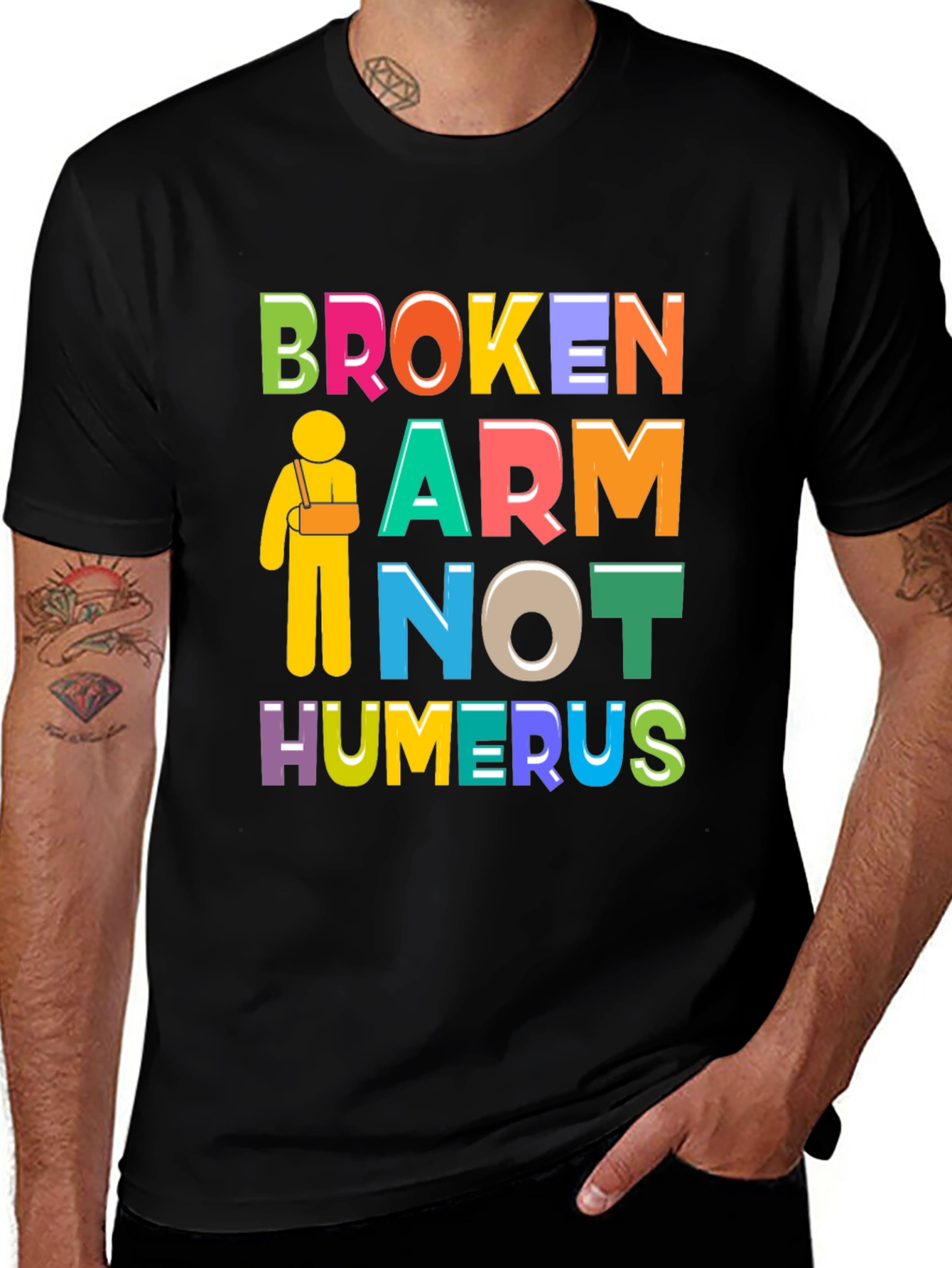 Variant 3 of Broken Arm Humor Graphic Tee