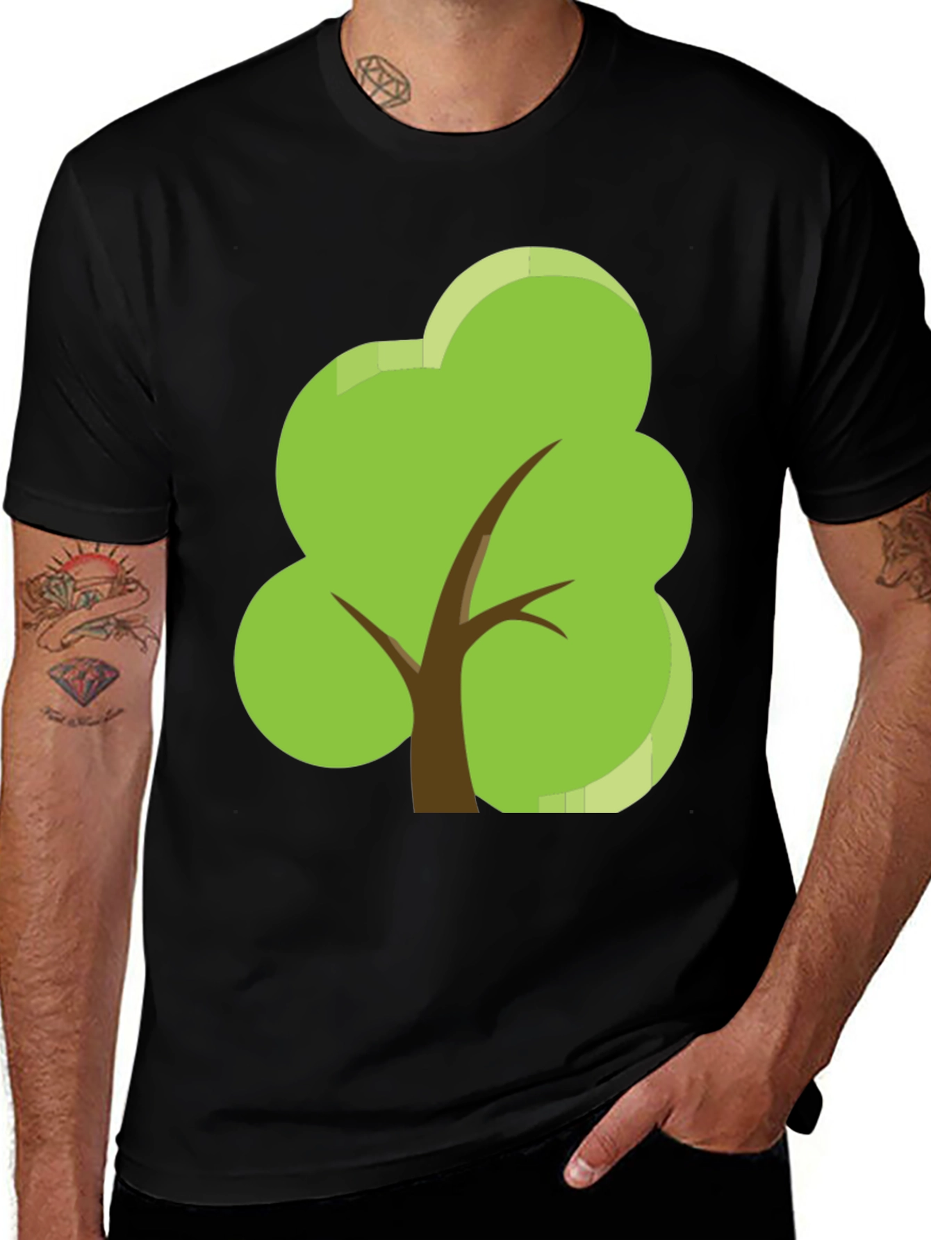 Variant 23 of Tree Graphic Tee - Nature Lover's Black T-Shirt