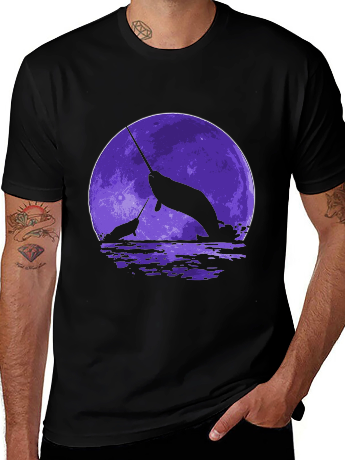 Narwhal Moon Graphic T-Shirt