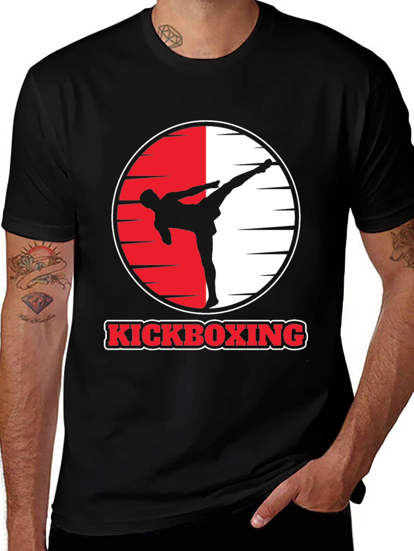 Variant 7 of Kickboxing Graphic T-Shirt - Martial Arts Design