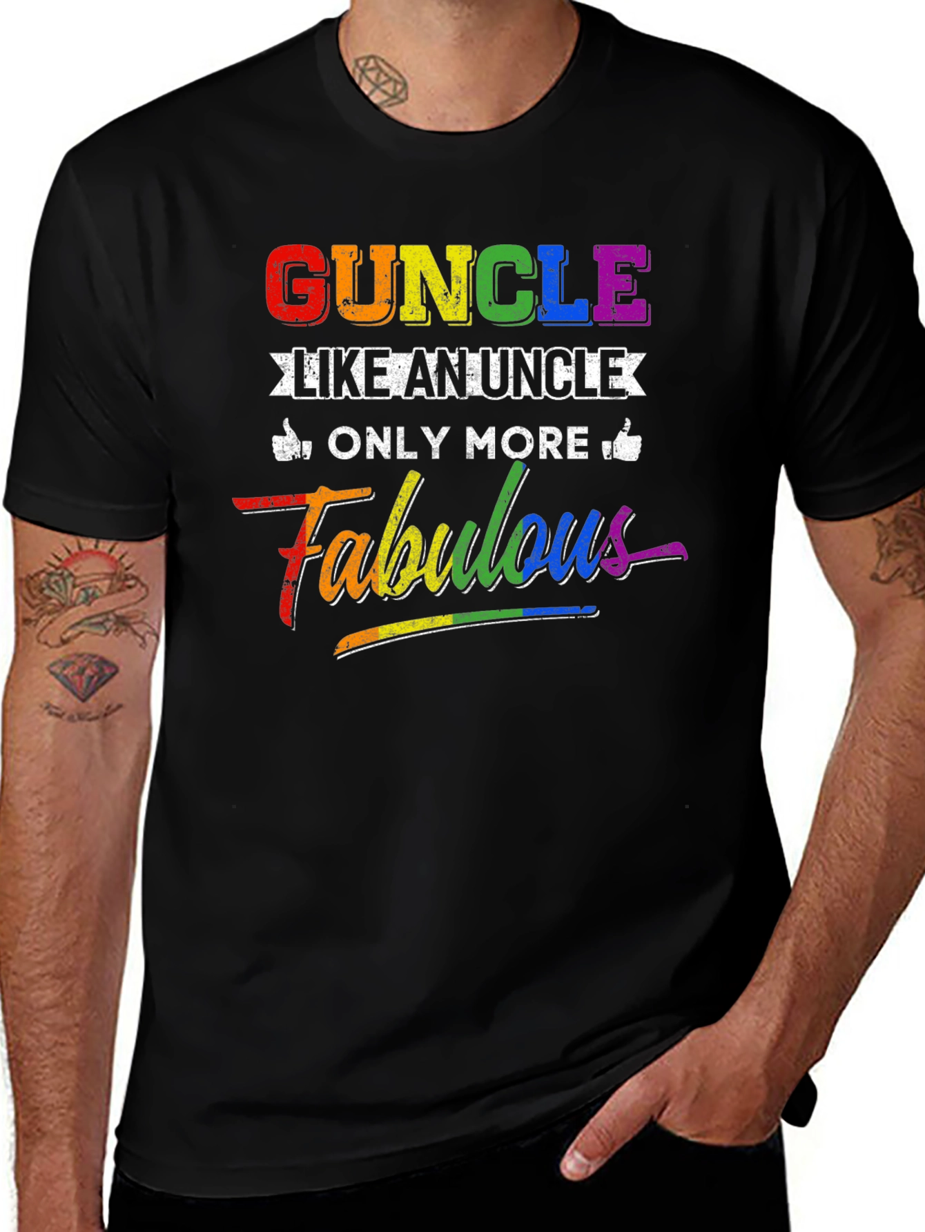 Guncle Fabulous Rainbow Pride T-Shirt