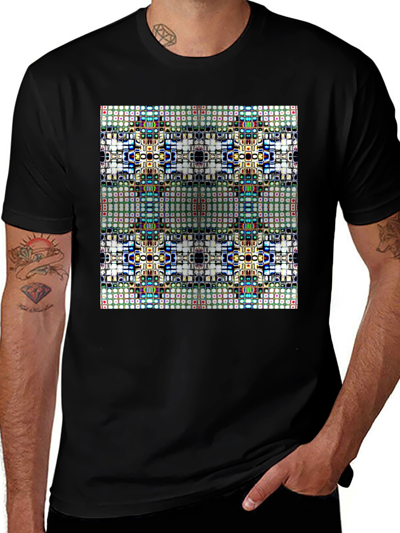 Variant 14 of Abstract Pattern Black T-Shirt