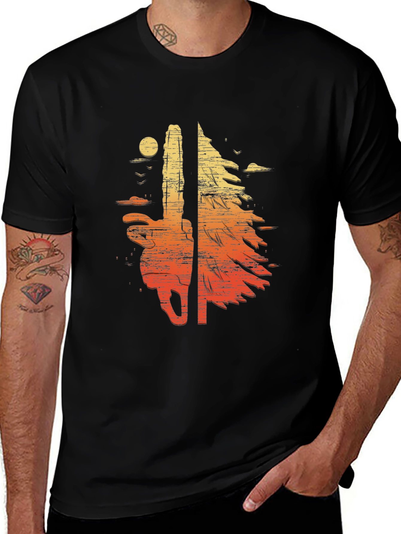 Variant 27 of Chainsaw Sunset Graphic T-Shirt