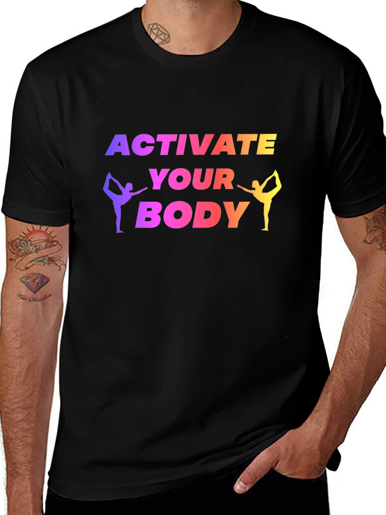 Variant 21 of Activate Your Body Yoga Black T-Shirt