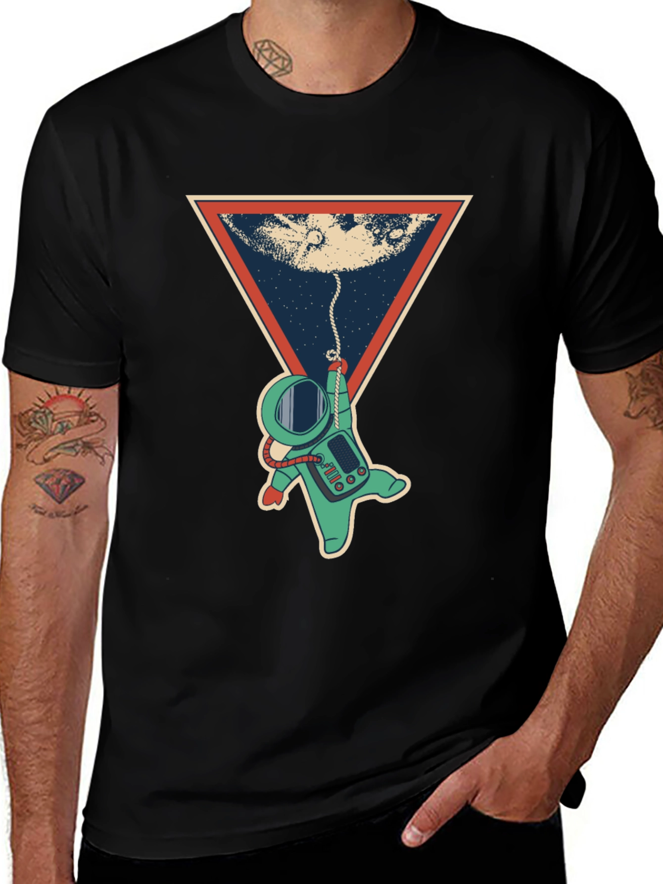 Variant 6 of Astronaut Triangle Graphic T-Shirt - Space Adventure