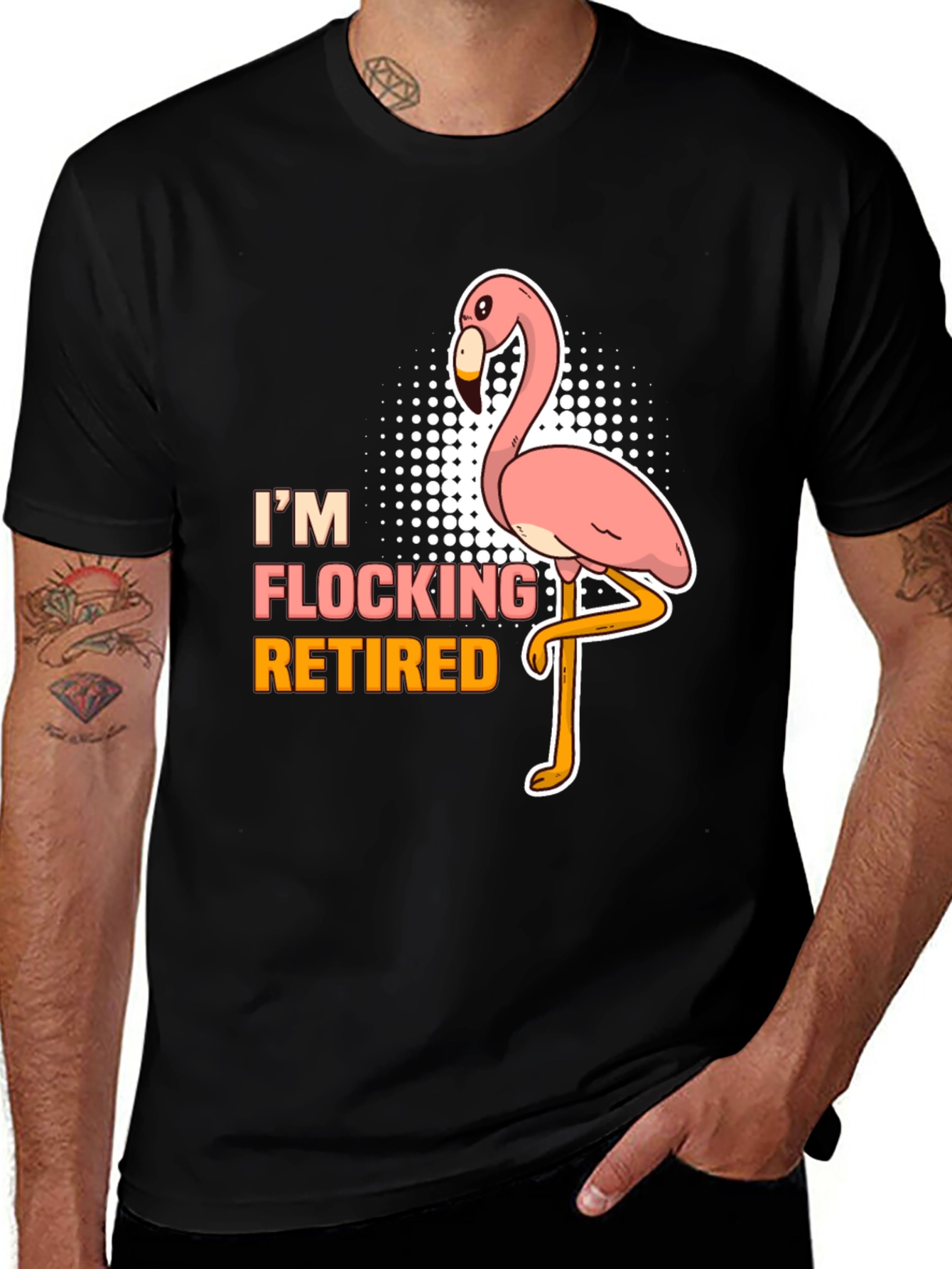 Variant 28 of I'm Flocking Retired T-Shirt Funny Flamingo Tee