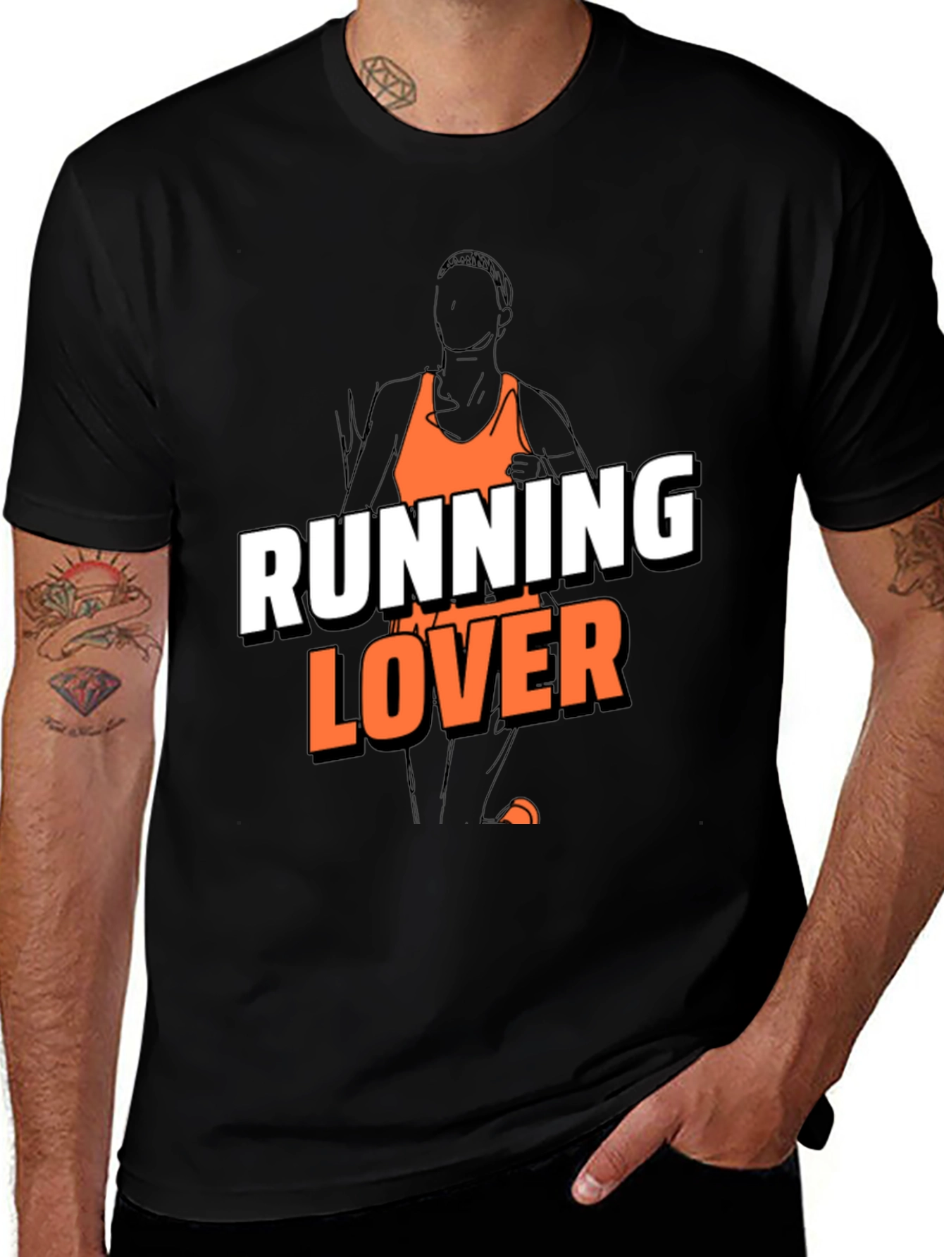 Variant 8 of Running Lover Graphic T-Shirt - Black