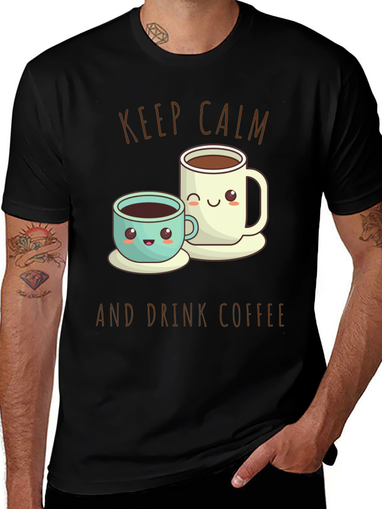 Variant 9 of Keep Calm and Drink Coffee T-Shirt - Cute Kawaii Mugs