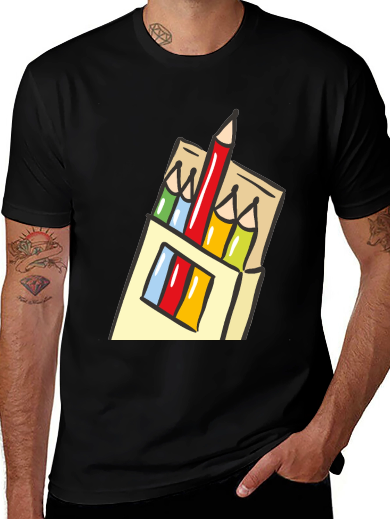 Variant 27 of Colorful Pencil Pack Graphic T-Shirt