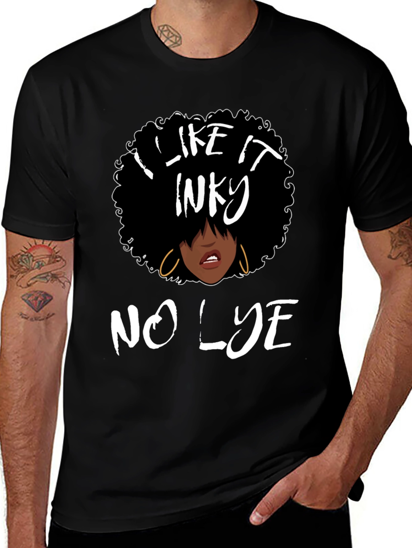 Variant 20 of I Like It Inky Afro T-Shirt
