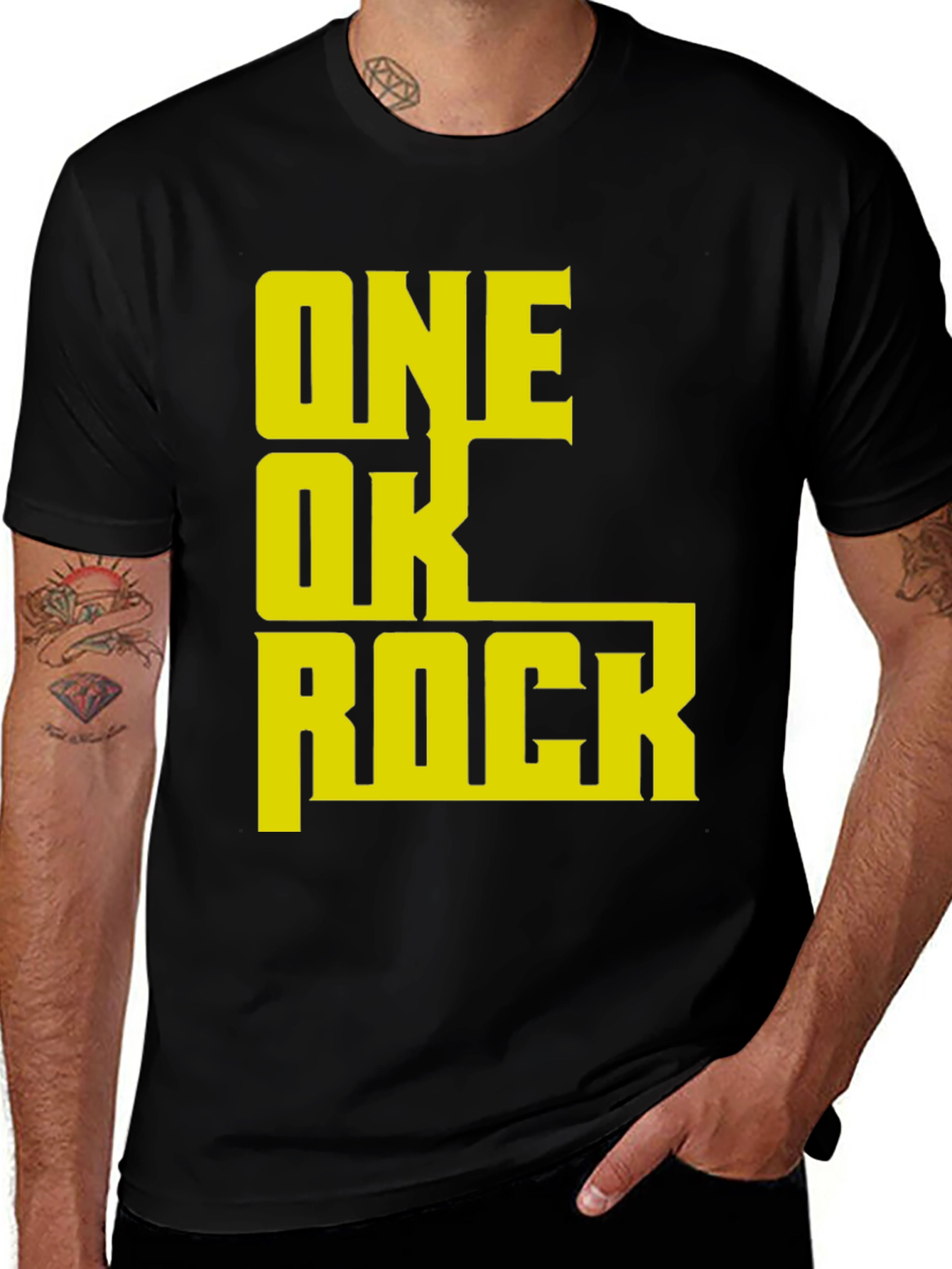 Variant 2 of One Ok Rock Band Tee - Graphic Print Black T-Shirt