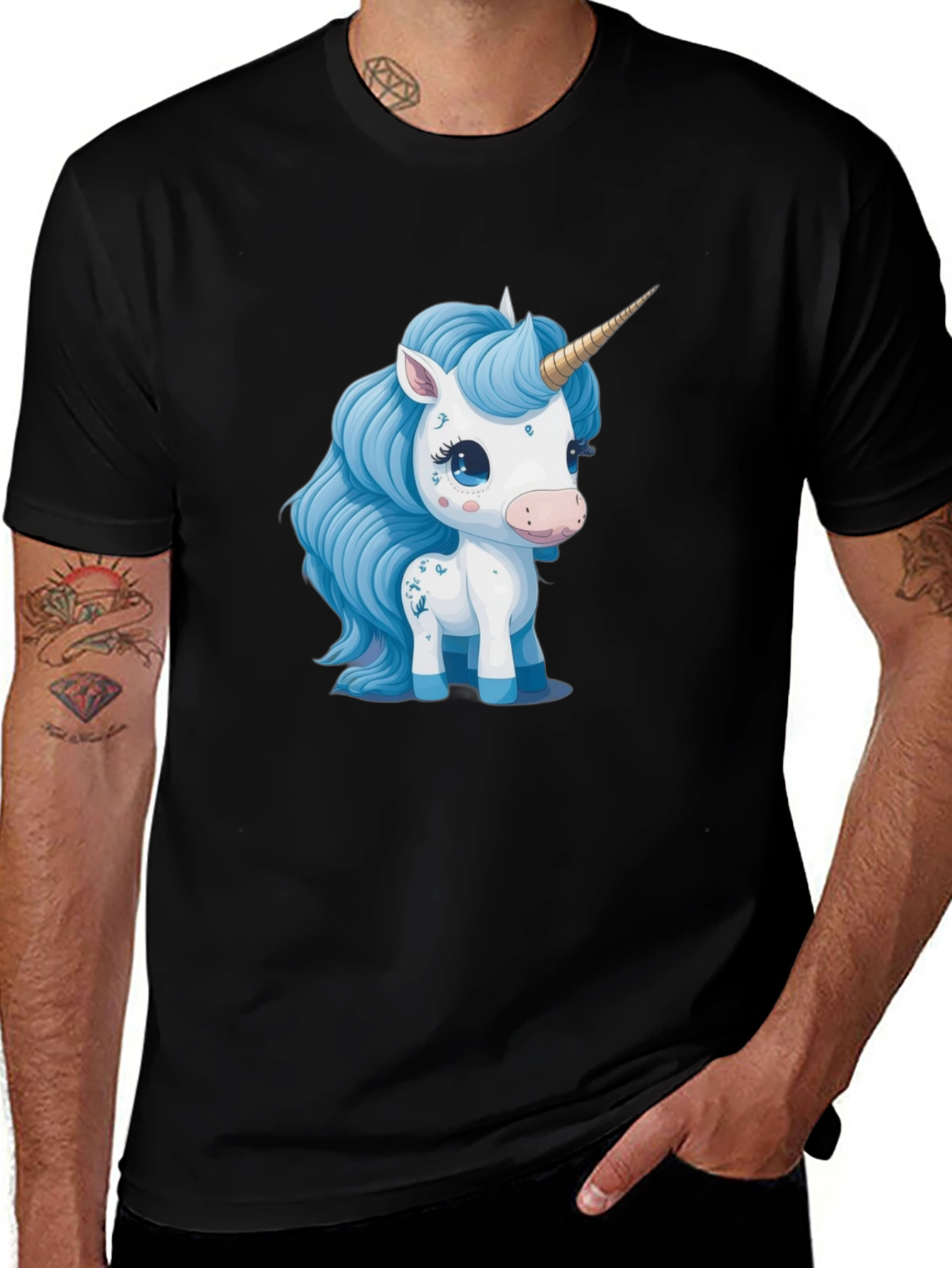Variant 6 of Unicorn Graphic T-Shirt - Stylish Black Tee