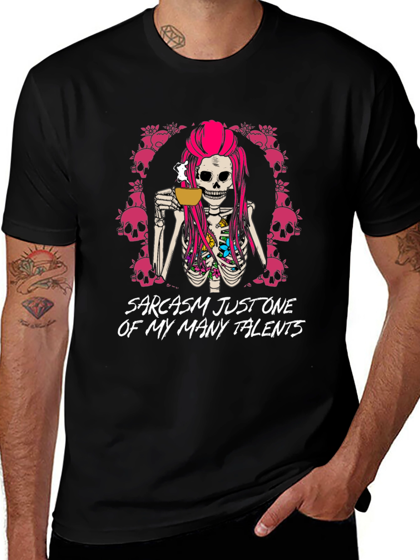 Variant 27 of Sarcastic Skeleton Coffee T-Shirt